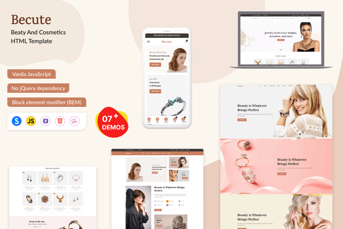 Becute -Jewelry and Beauty eCommerce HTML Template