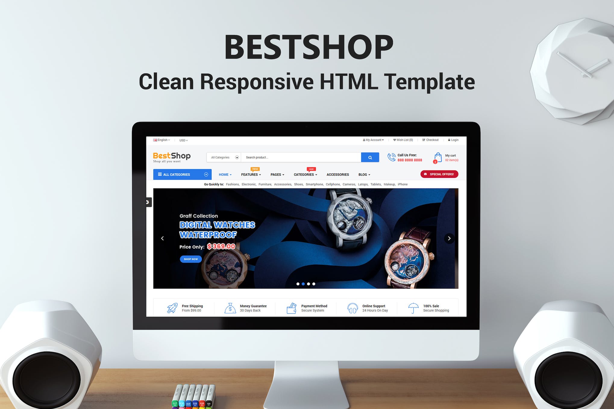 BestShop – HTML Template With Mobile Layouts