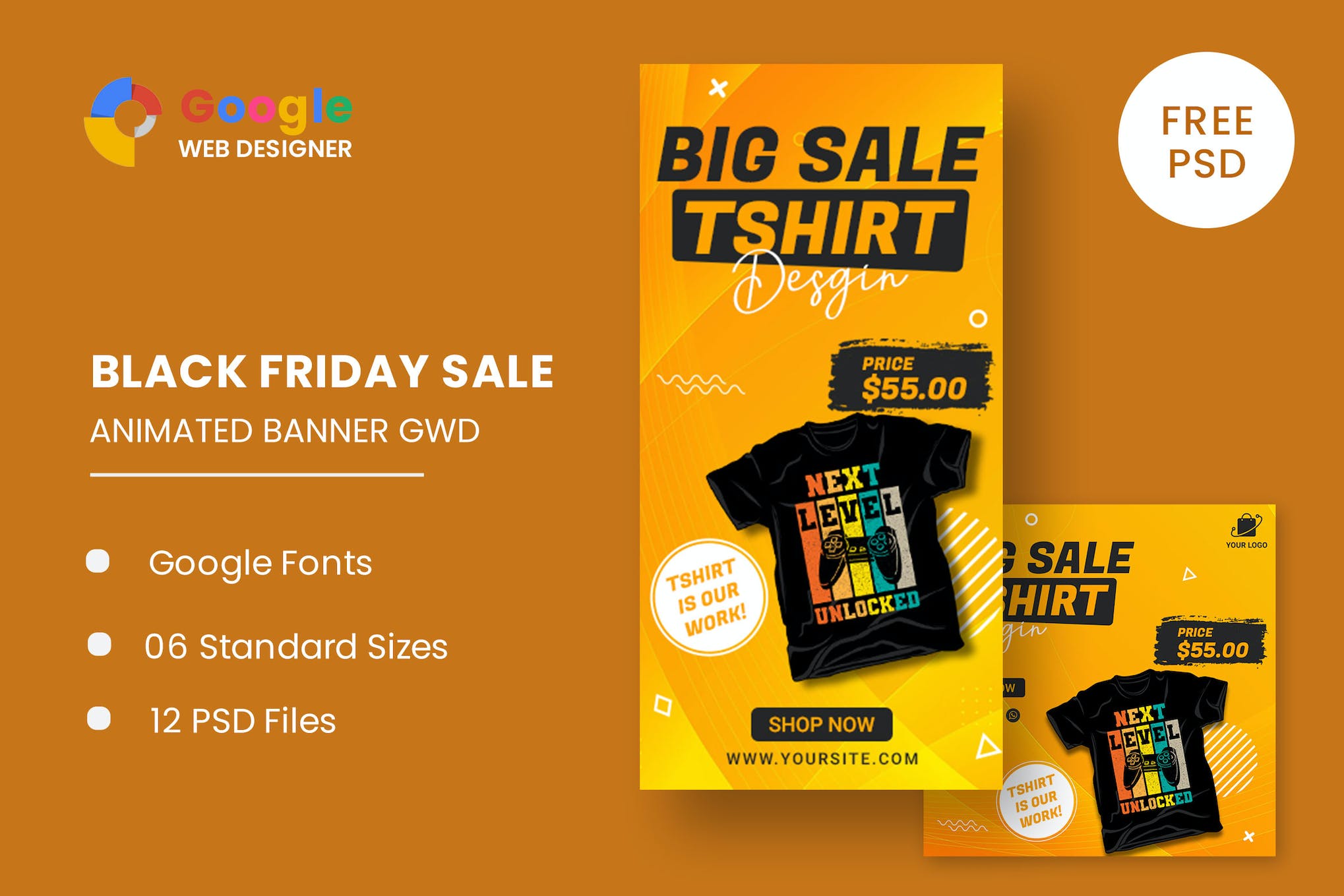 Big Sale Tshirt HTML5 Banner Ads GWD