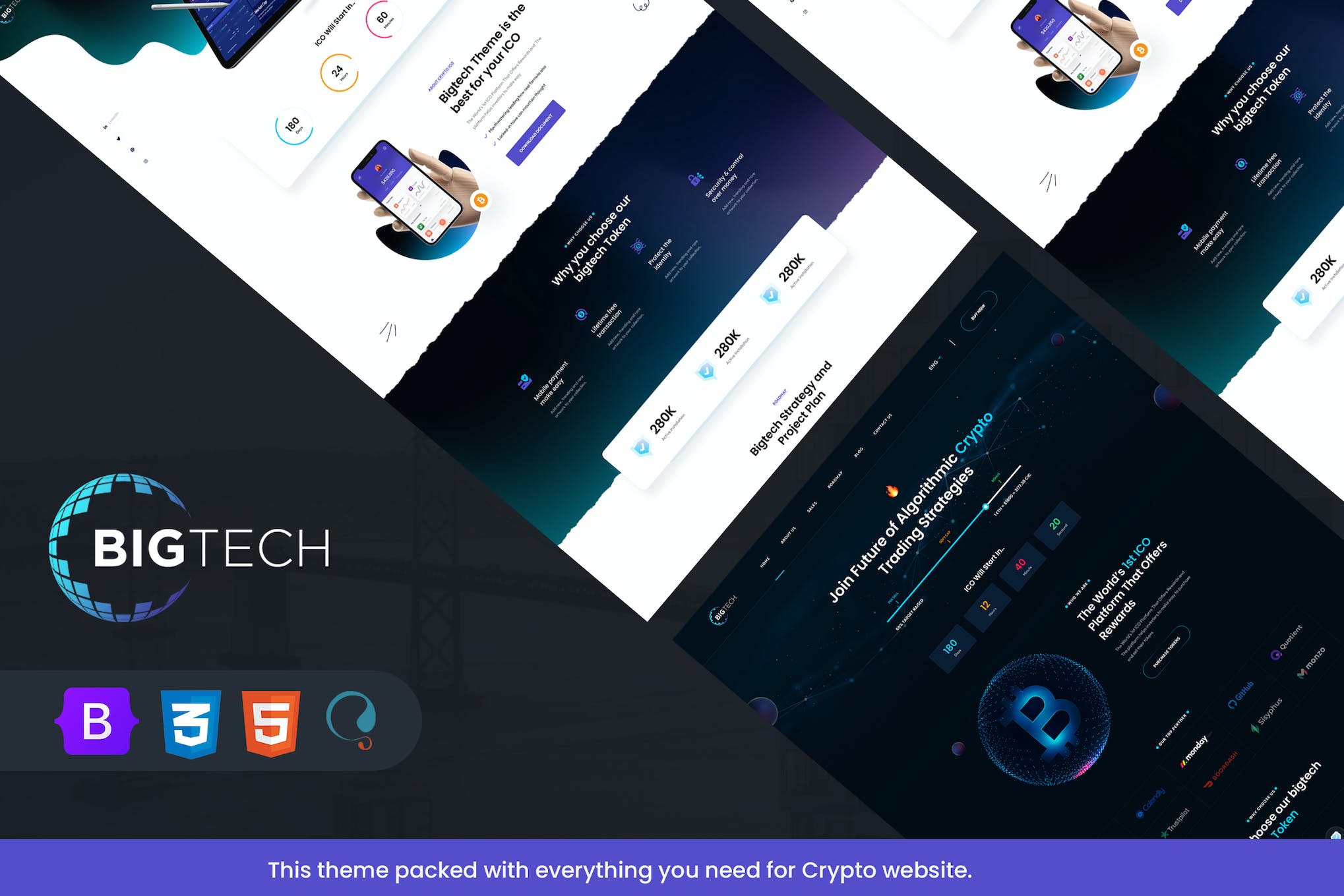 Bigtech – ICO & Crypto Landing Page Template