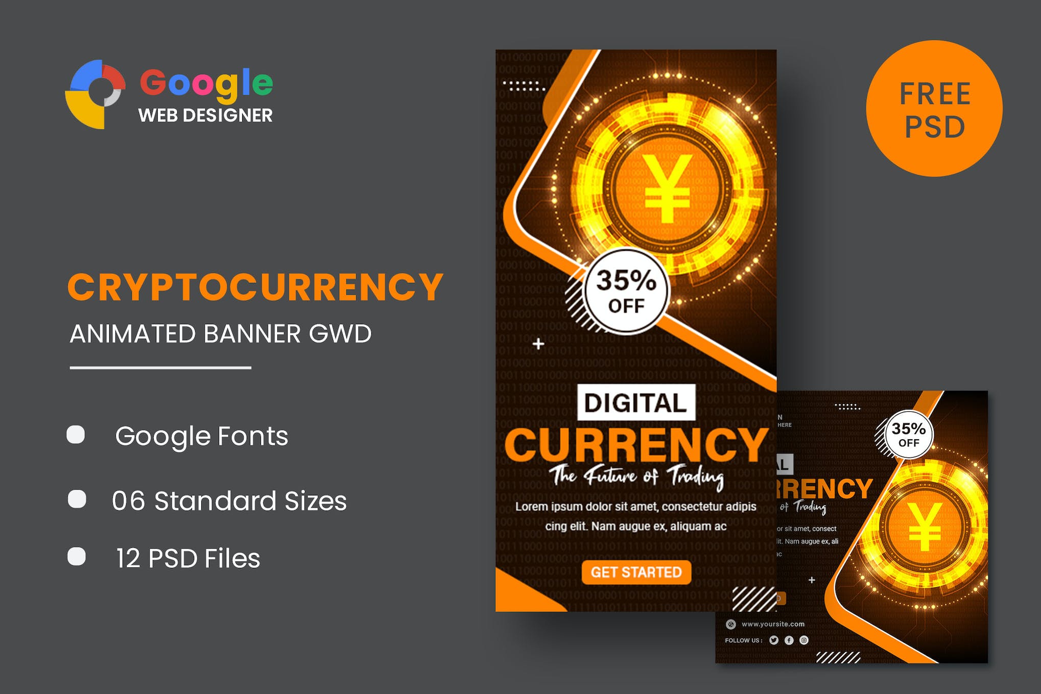 Bit Coin BTC Animated Banner GWD