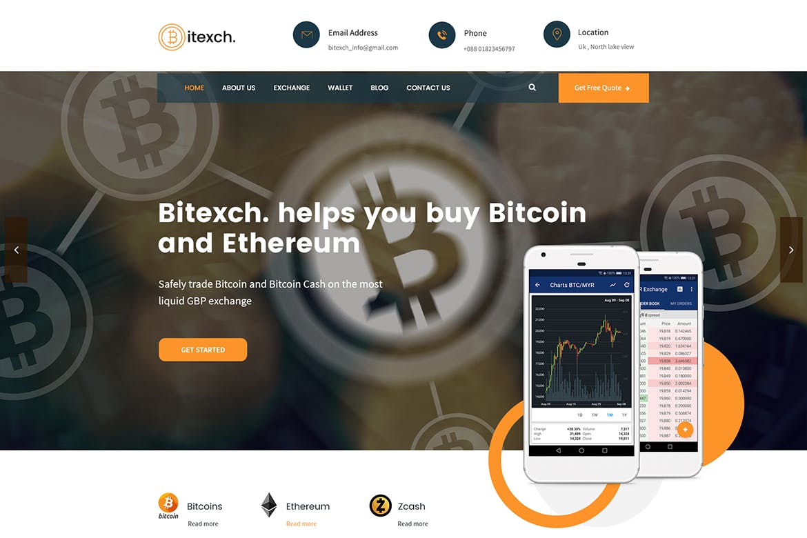 Bitexch Digital Currency and Bitcoins HTML Templat