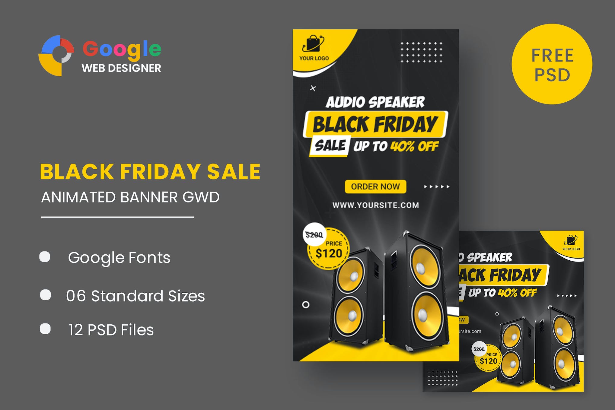 Black Friday Sale Audio HTML5 Banner Ads GWD