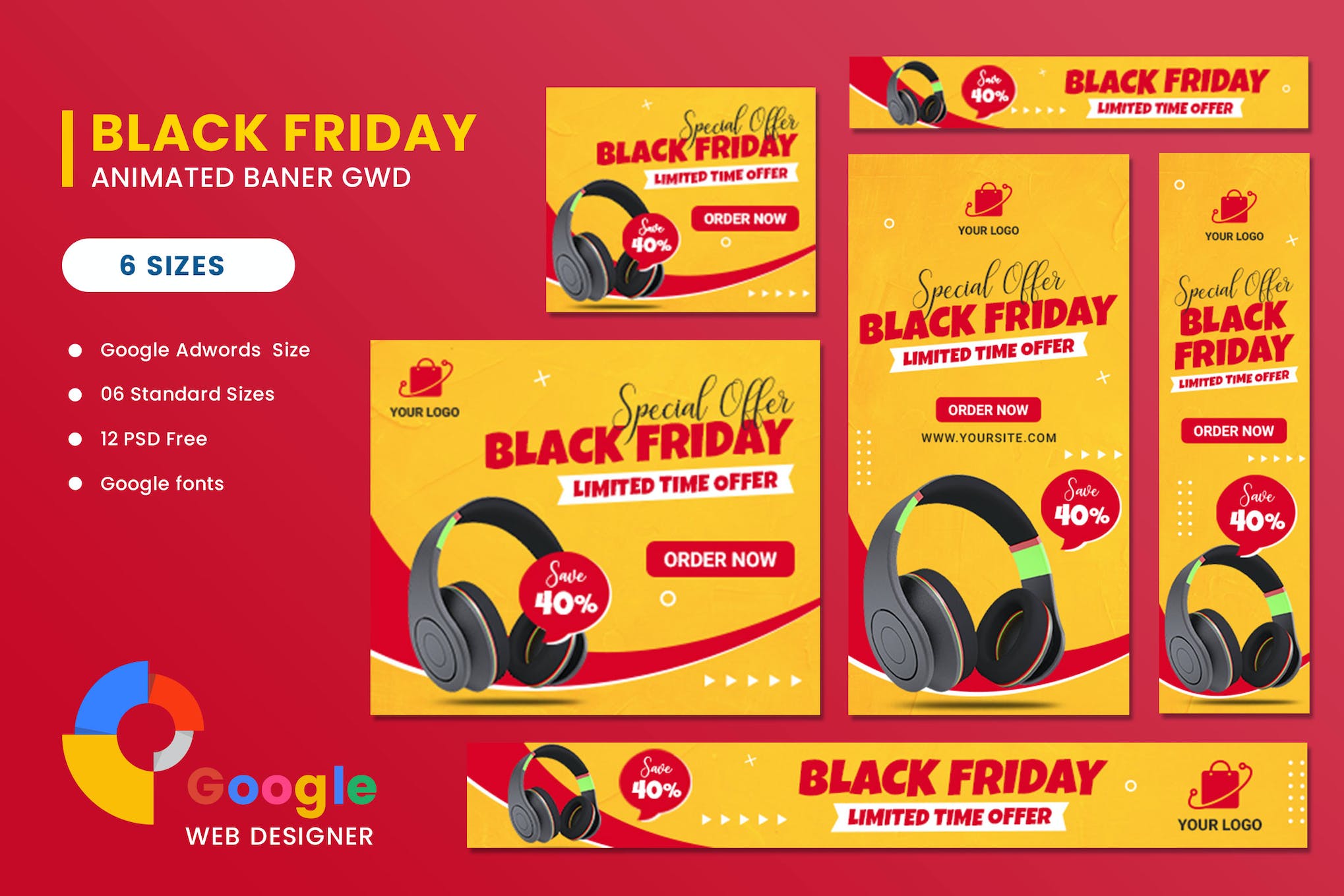 Black Friday Sale Product HTML5 Banner Ads GWD