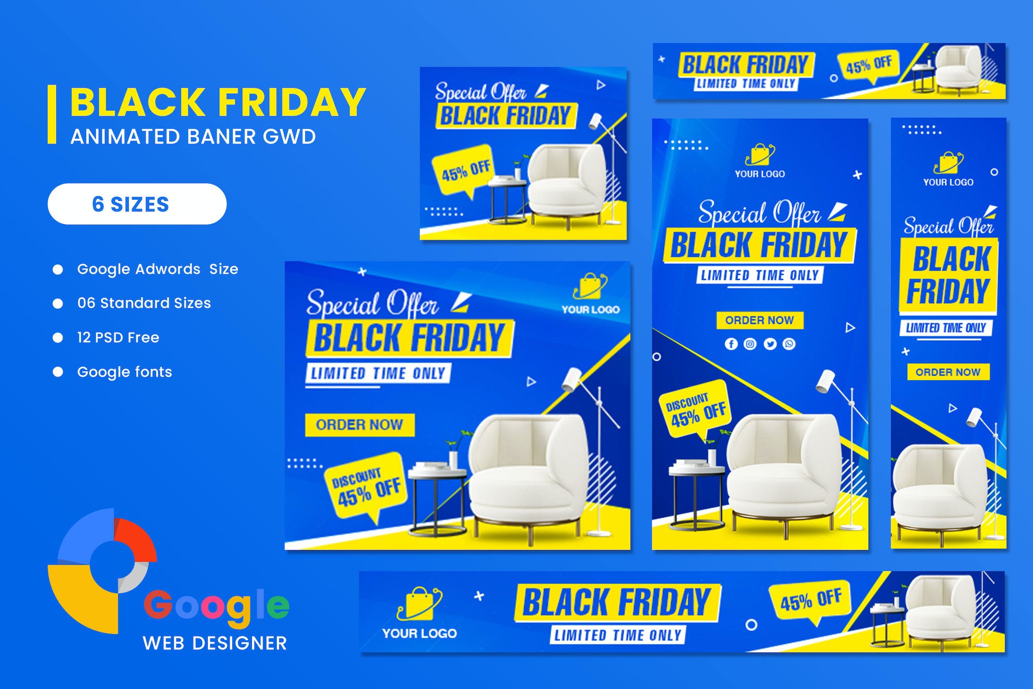 Black Friday Sofa HTML5 Banner Ads GWD