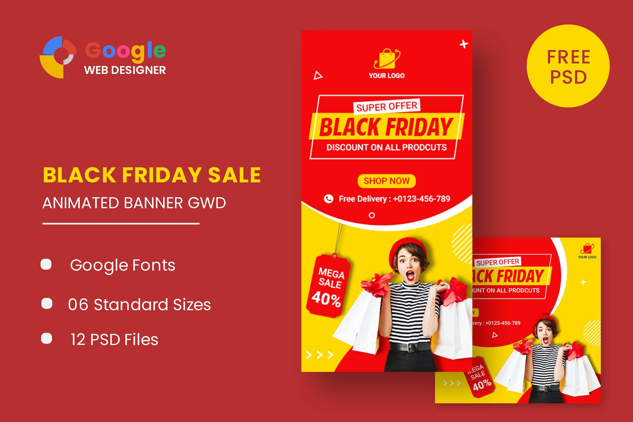 Black Friday Super Offer HTML5 Banner Ads GWD