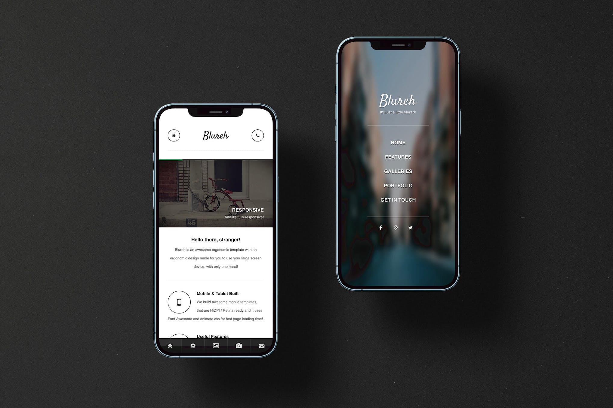 Blureh | Mobile Website Template