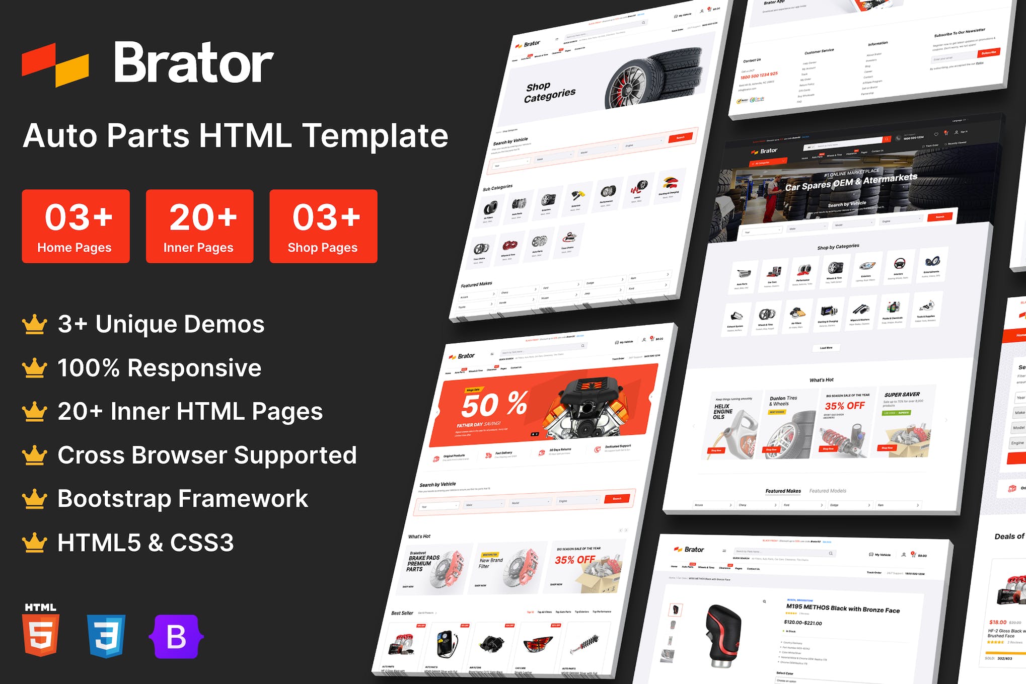 Brator – Auto Parts HTML Template