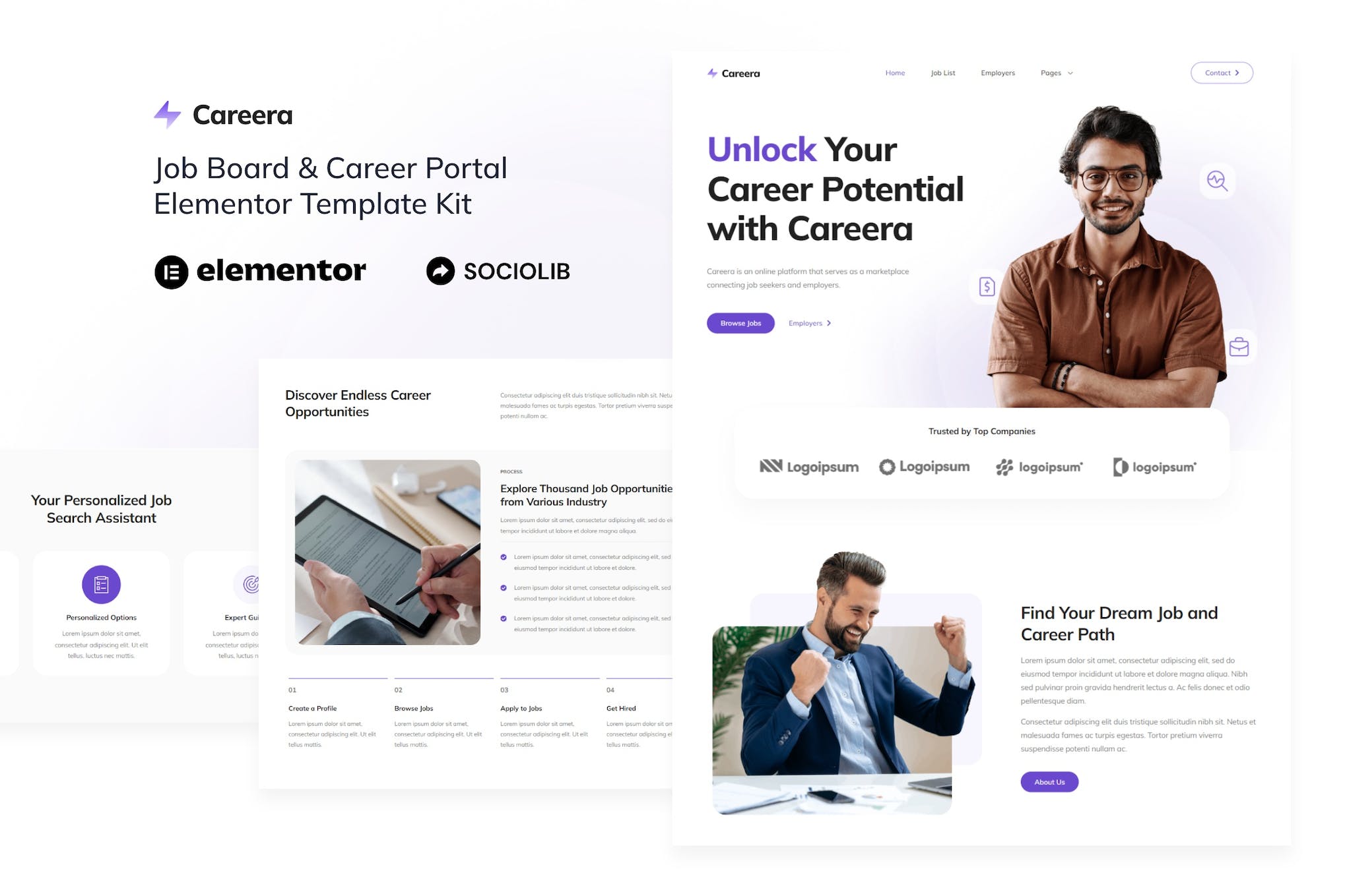 Careera – Job Board & Career Portal Elementor Template Kit