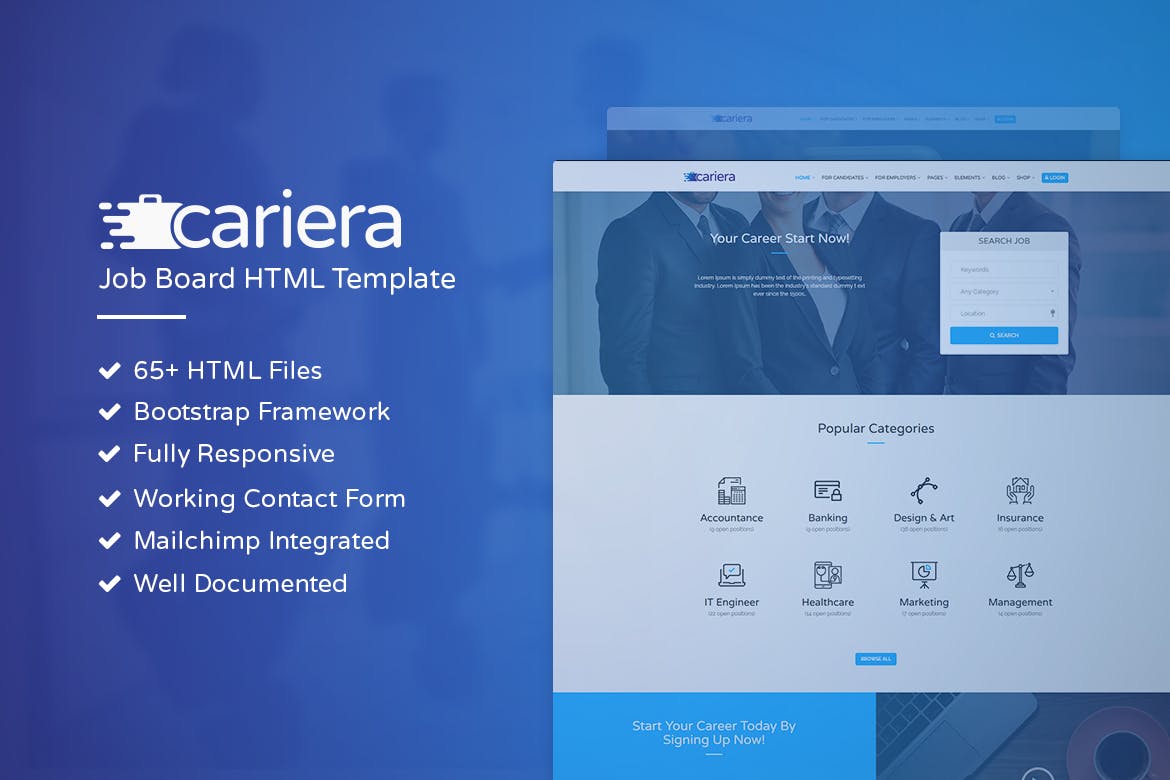 Cariera – Job Board HTML Template