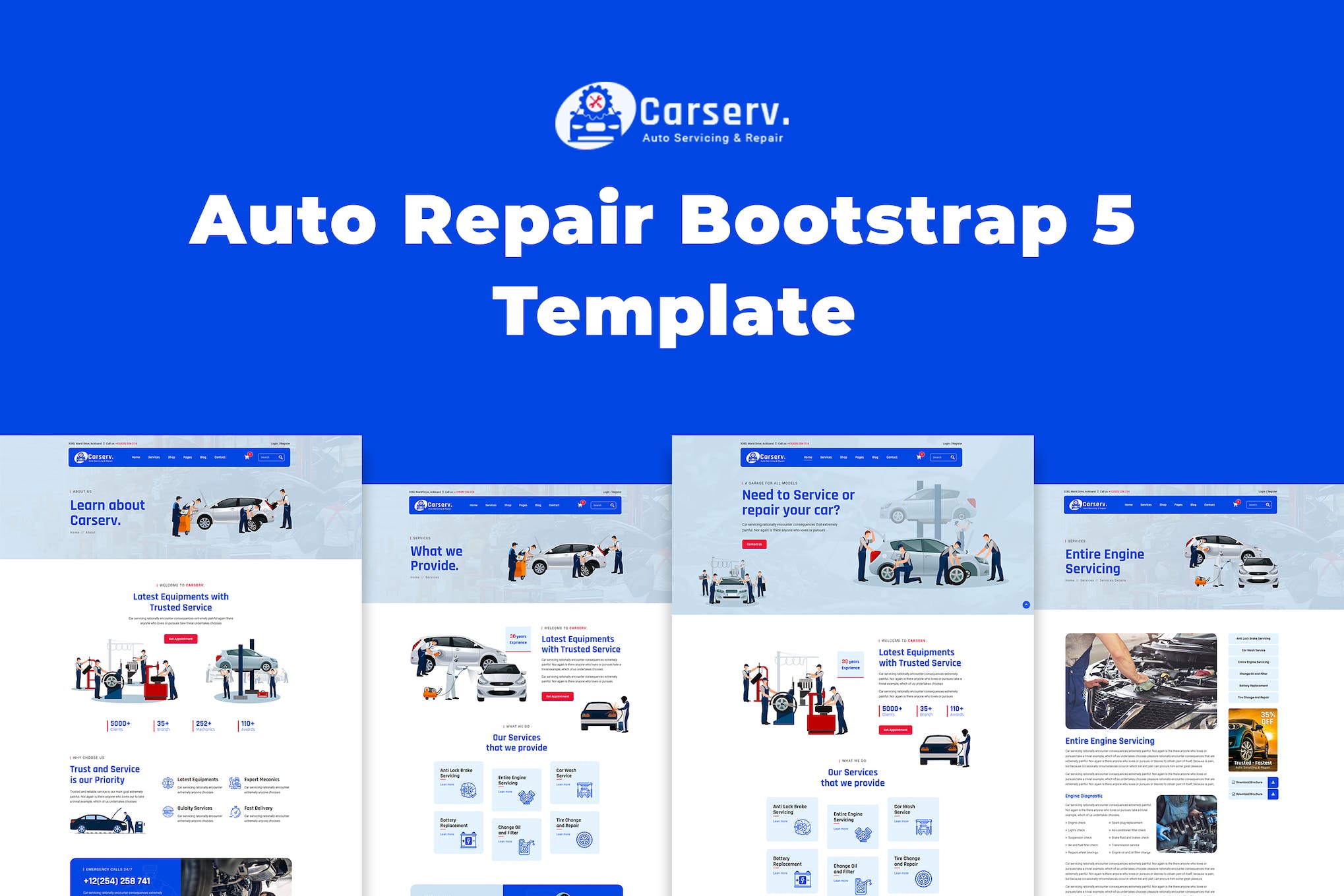 Carserv – Auto Repair Bootstrap 5 Template