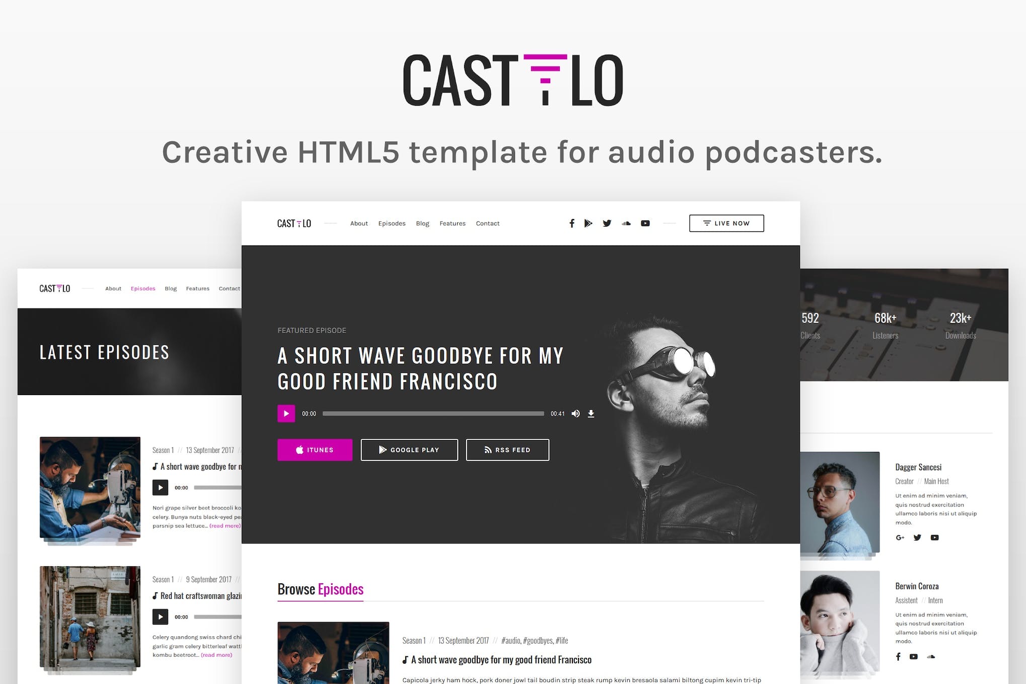 Castilo – Audio Podcast HTML Site Template