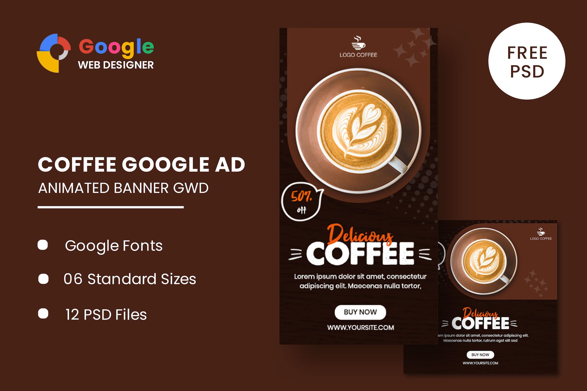 Coffee Drink Animated Banner GWD