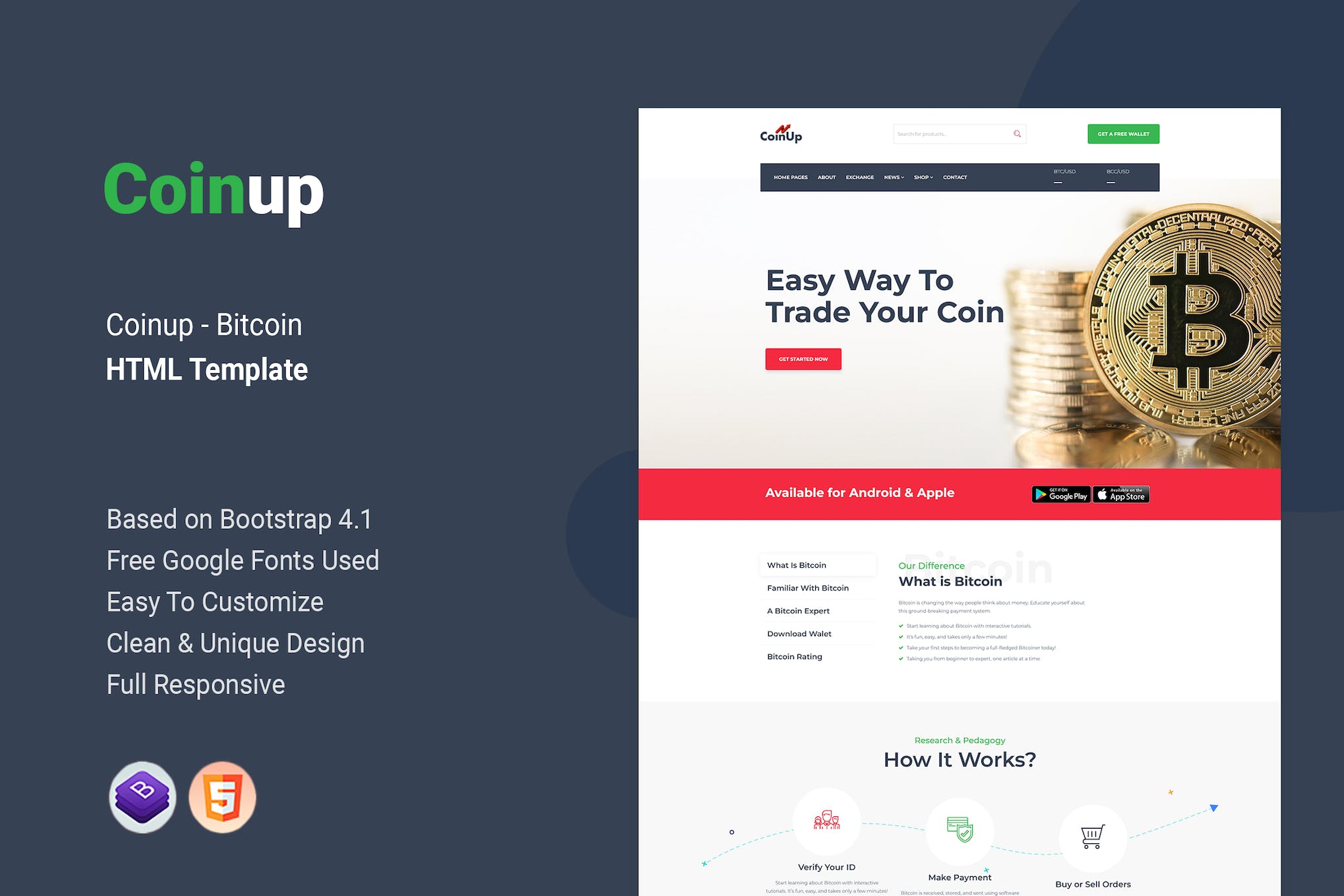 Coinup – Bitcoin HTML Template