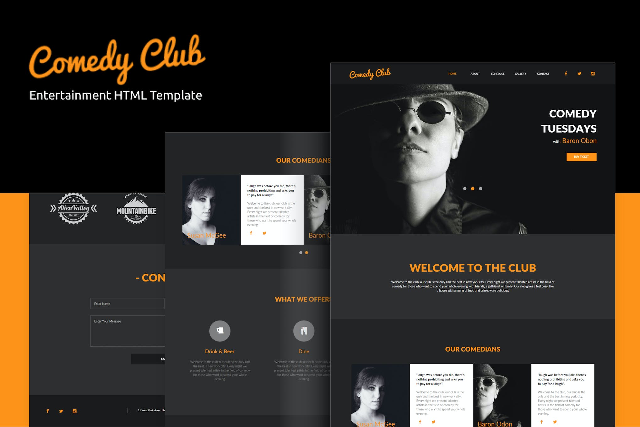 Comedy Club – Entertainment HTML Template