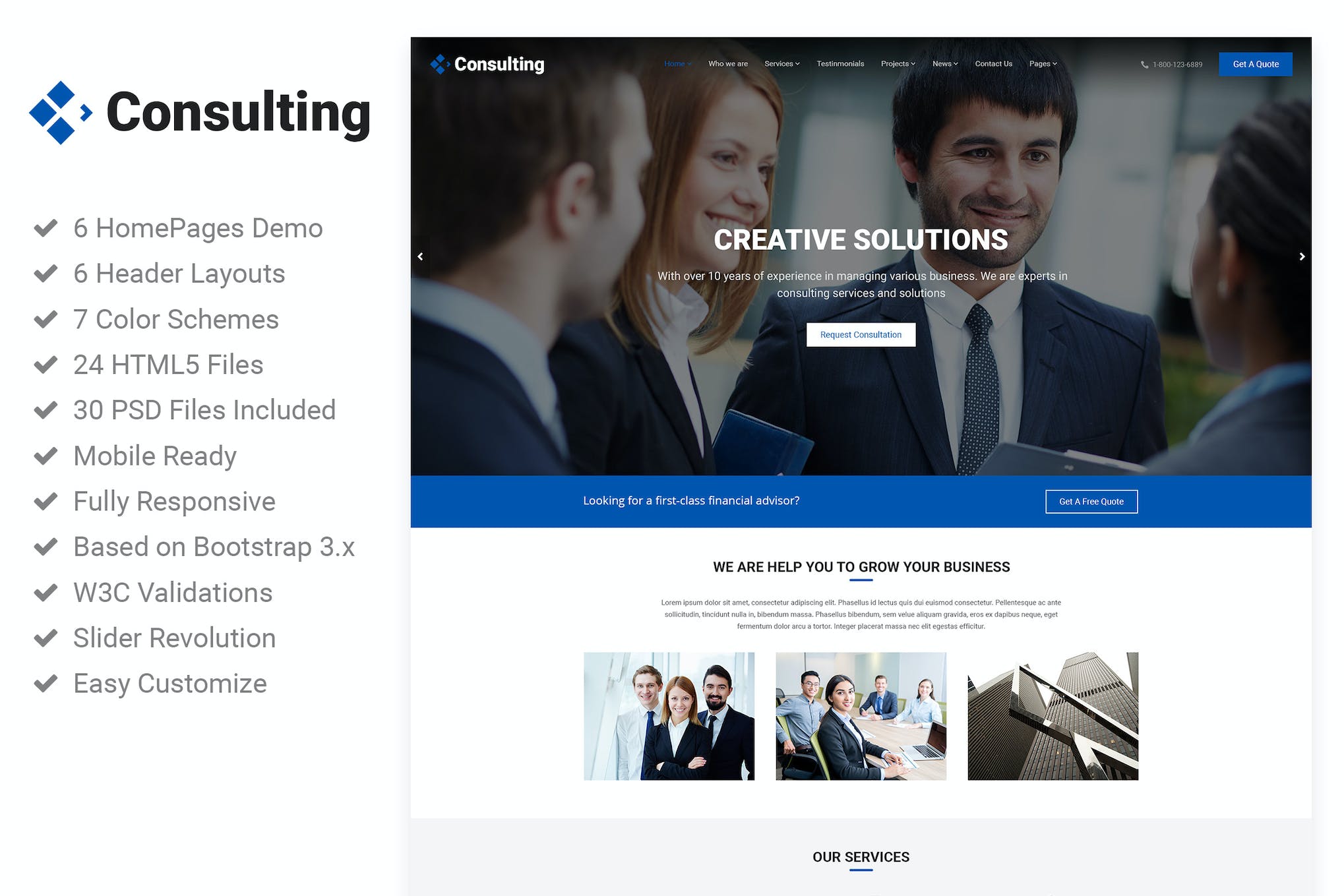 Consulting – Broker Advisor Finance HTML5 Template