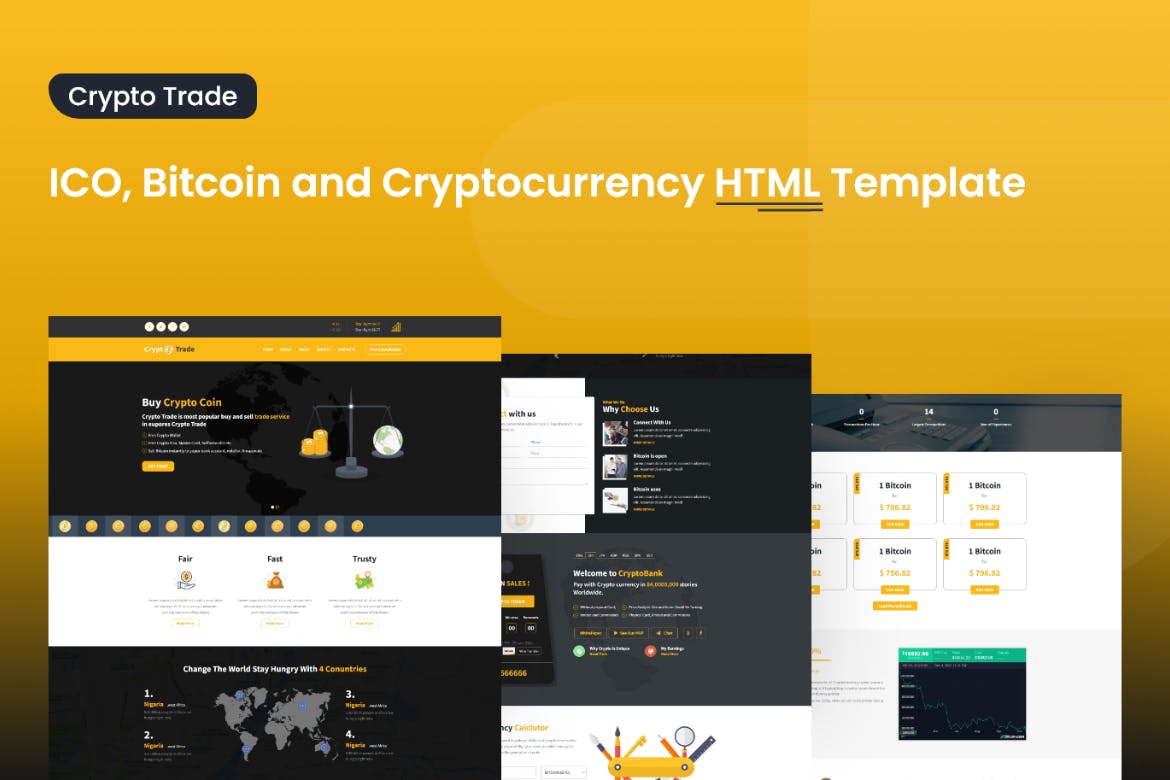 Crypto Trade – ICO, Bitcoin Cryptocurrency HTML