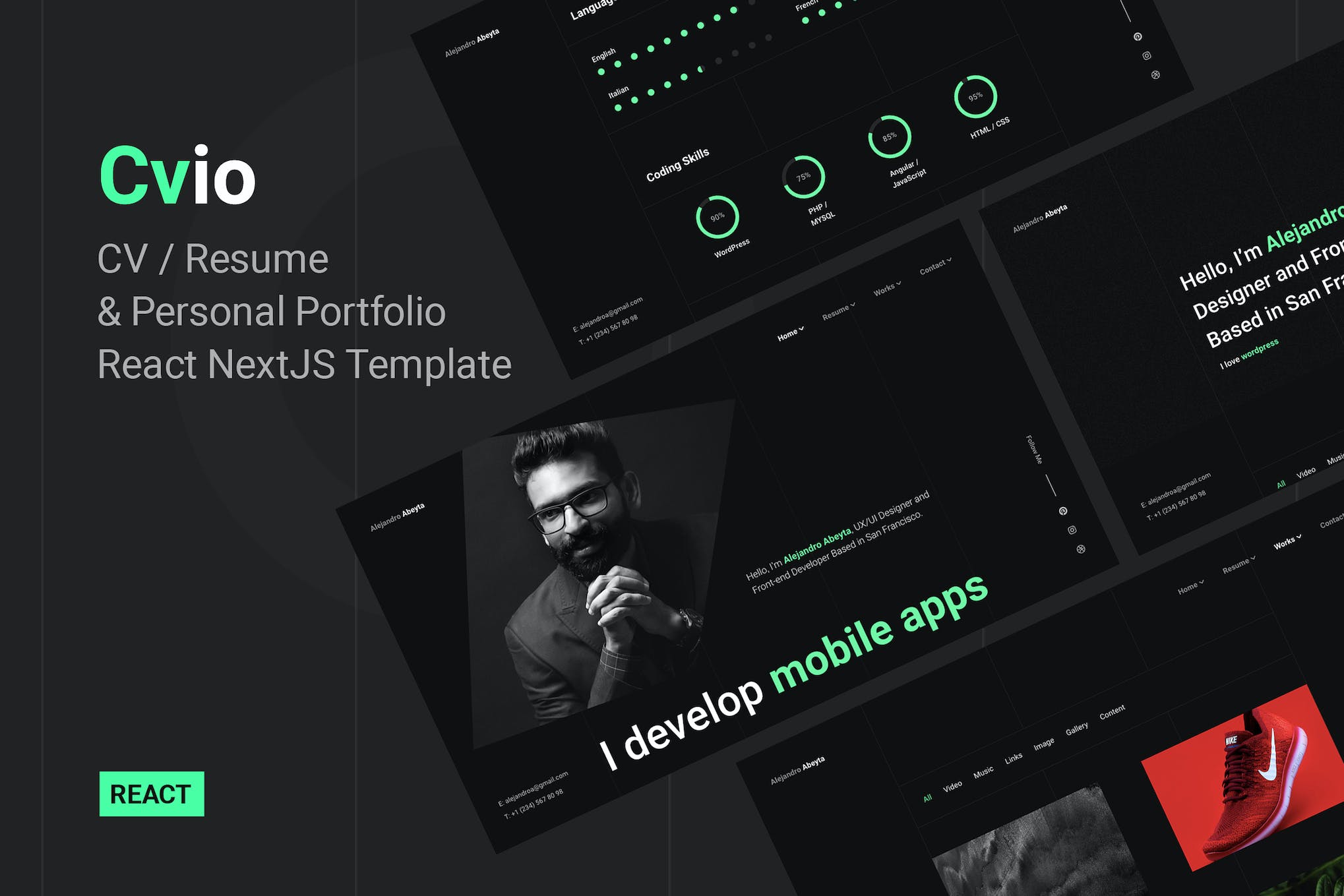 Cvio – CV/Personal Portfolio React NextJS Template