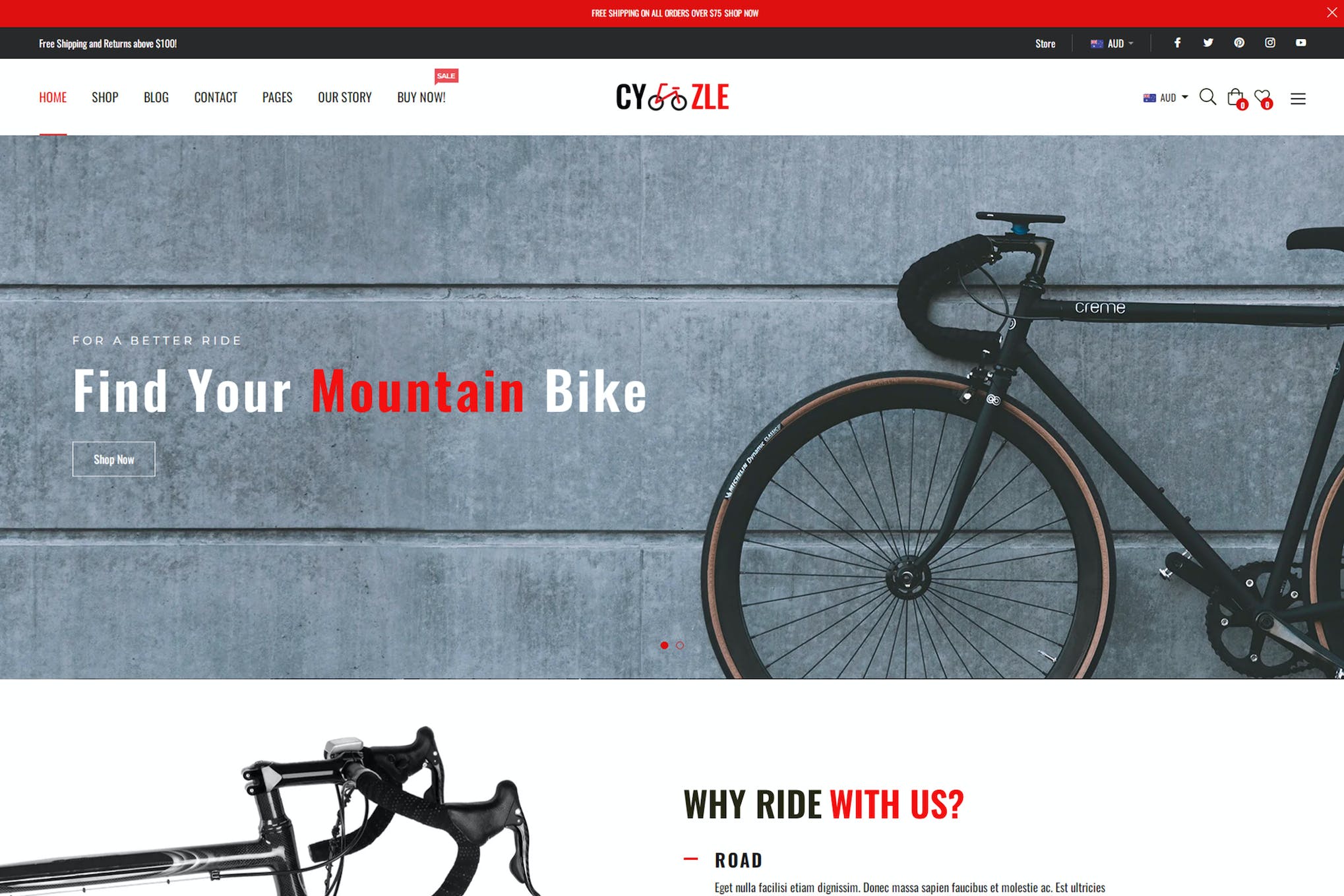 Cyzle – Cycle, Bike, Accessories Shopify Theme