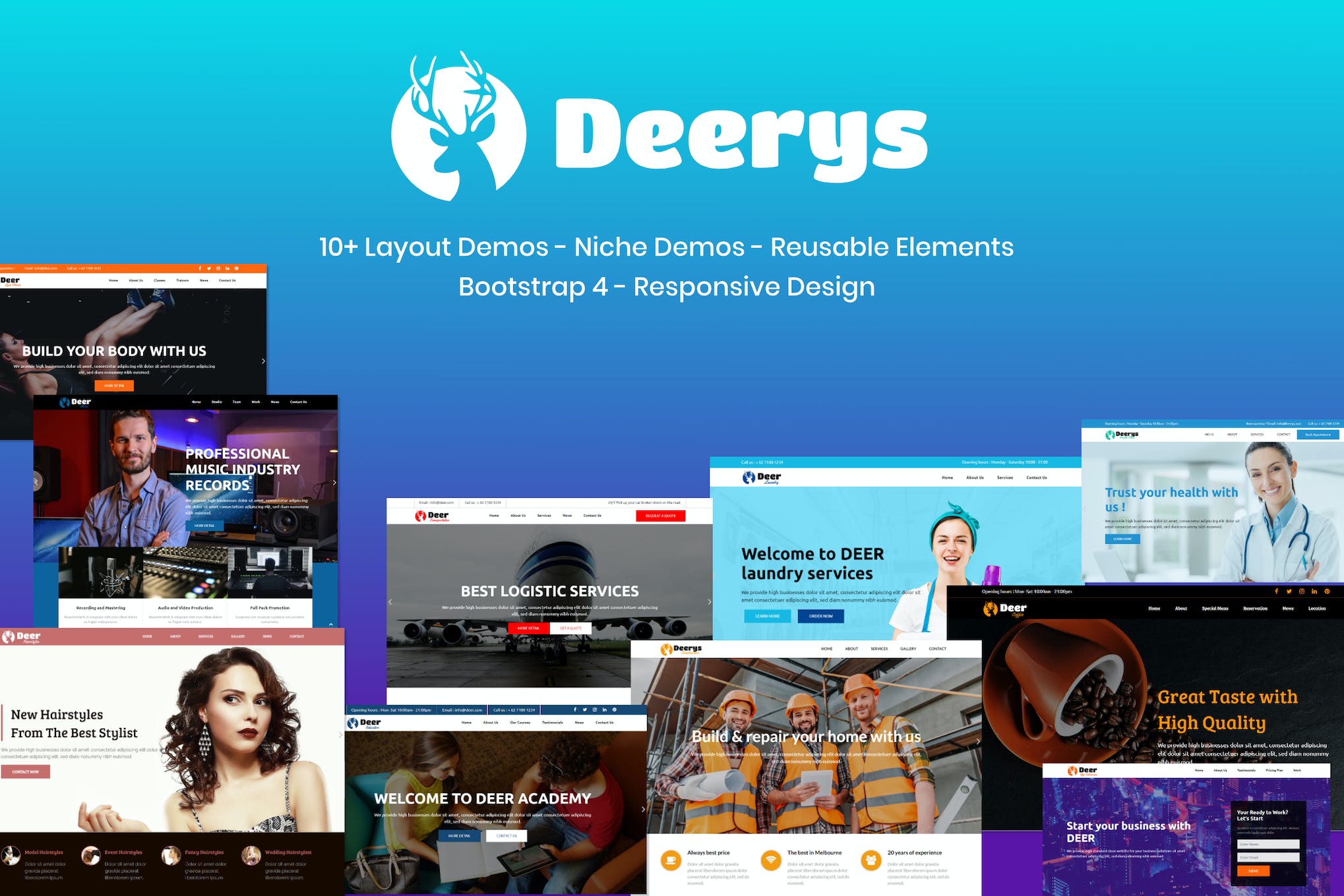 Deerys – Responsive Multi-Purpose HTML Template