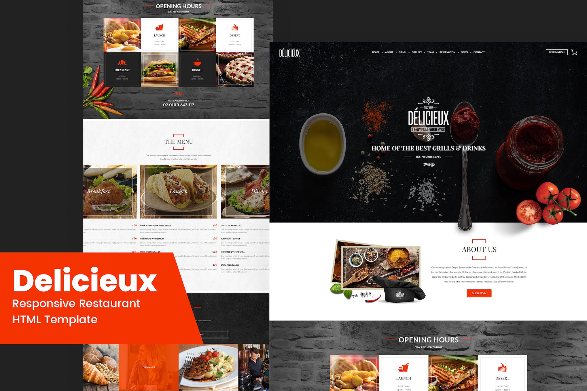 Delicieux – Exquisite Restaurant HTML5 Template