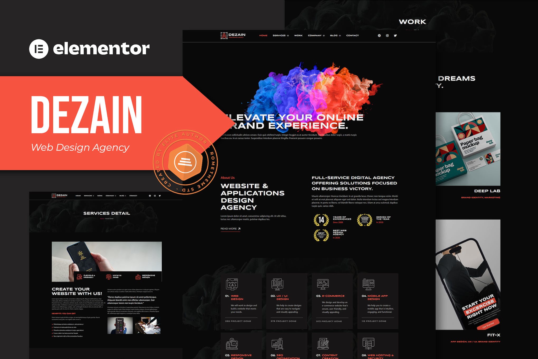 Dezain – Web Design Agency Elementor Pro Template Kit