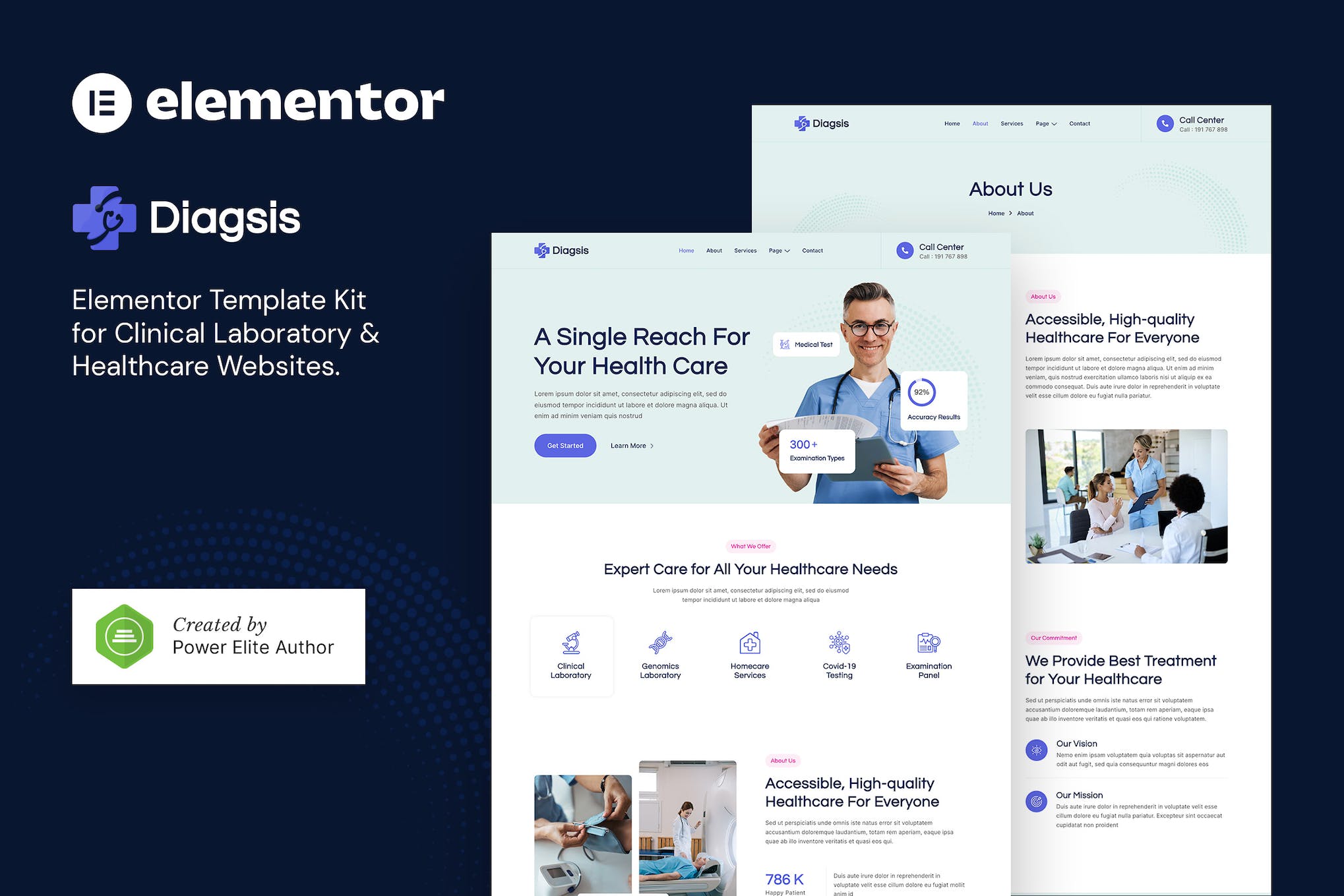 Diagsis – Clinical Laboratory & Healthcare Elementor Template Kit