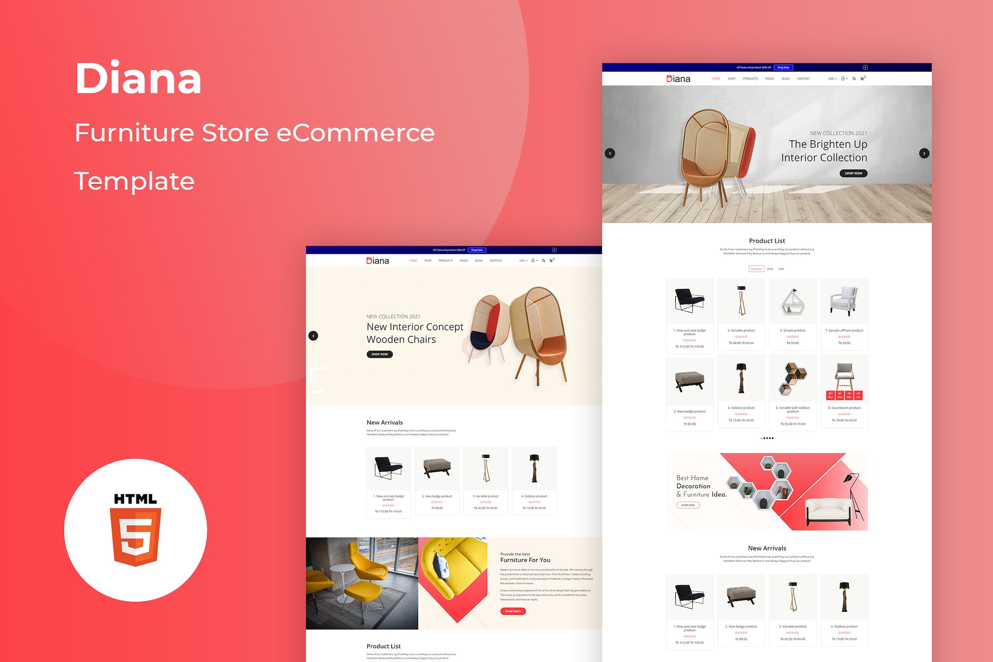 Diana – Furniture Store eCommerce Template