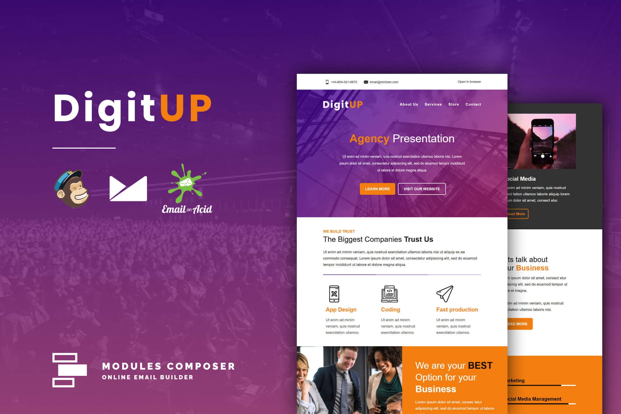 DigitUP – Responsive Email Template for Startups