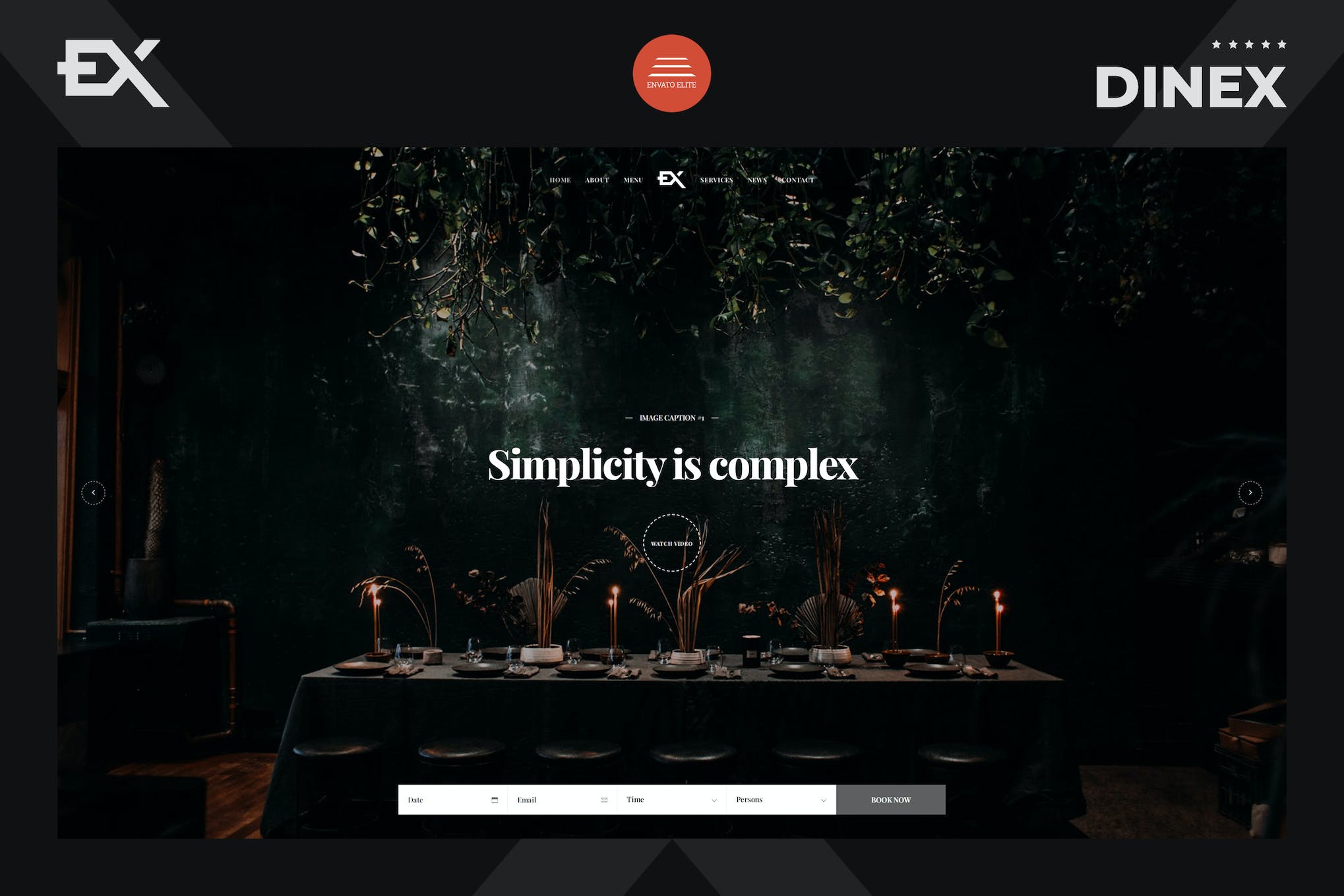 Dinex – One Page Restaurant Template