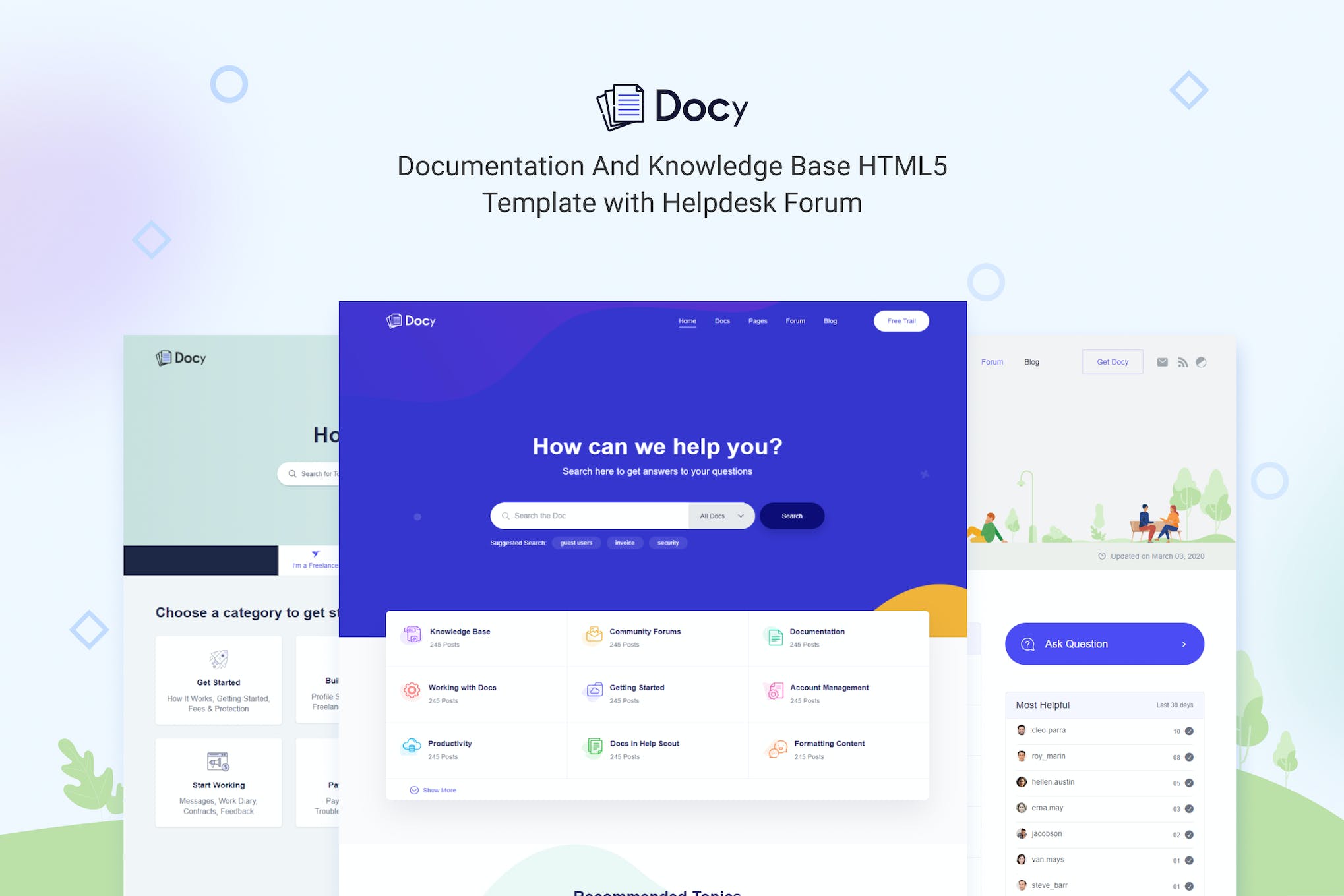 Docy – Documentation & Knowledgebase HTML Template