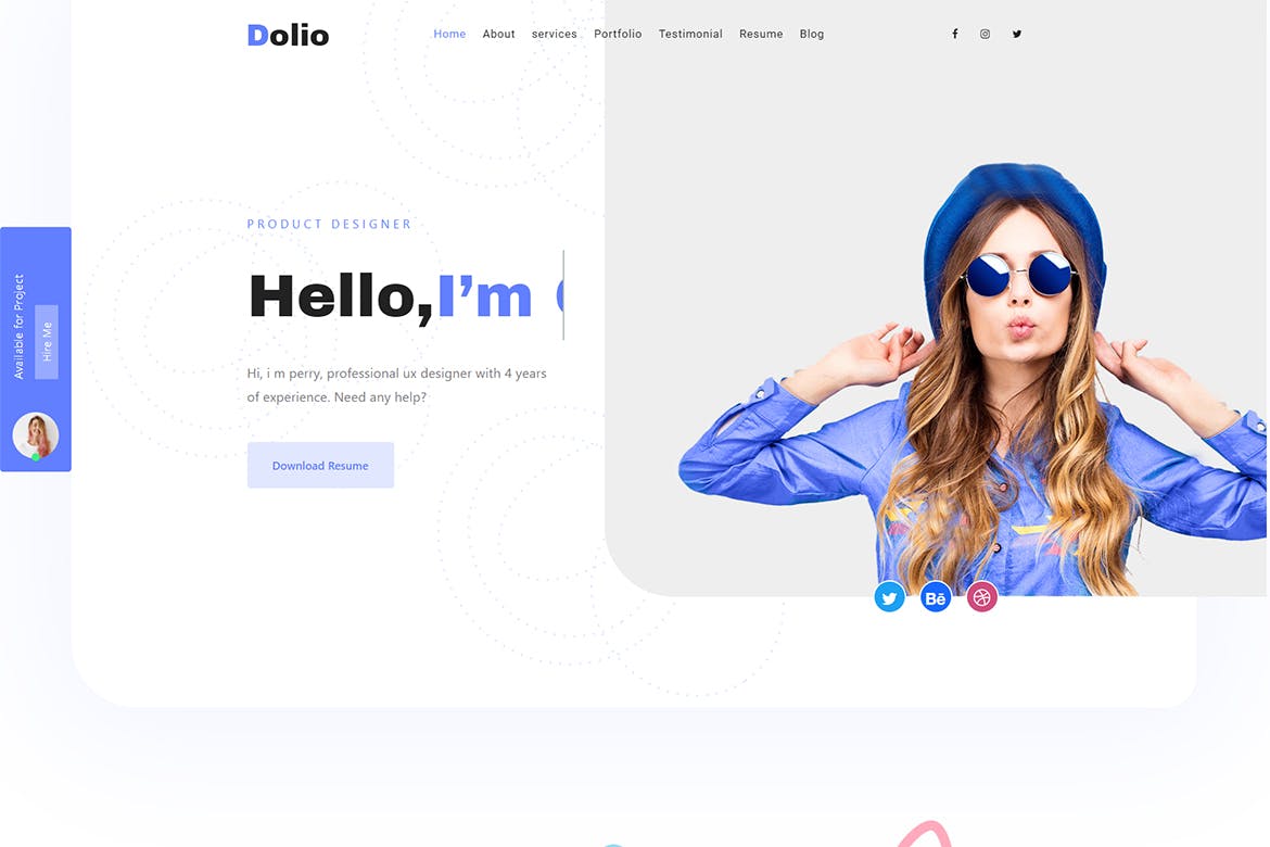 Dolio – React JS Personal Portfolio Template