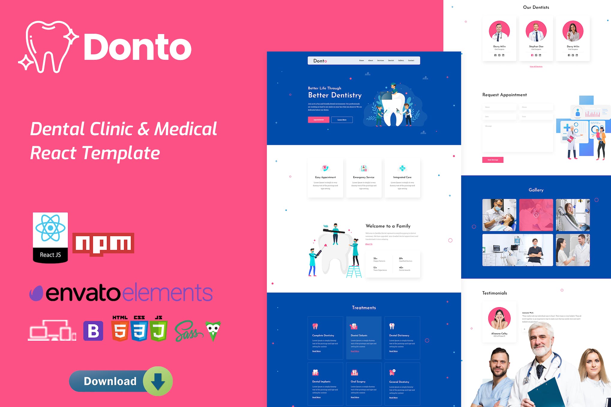 Donto – Dental Clinic & Medical React Template