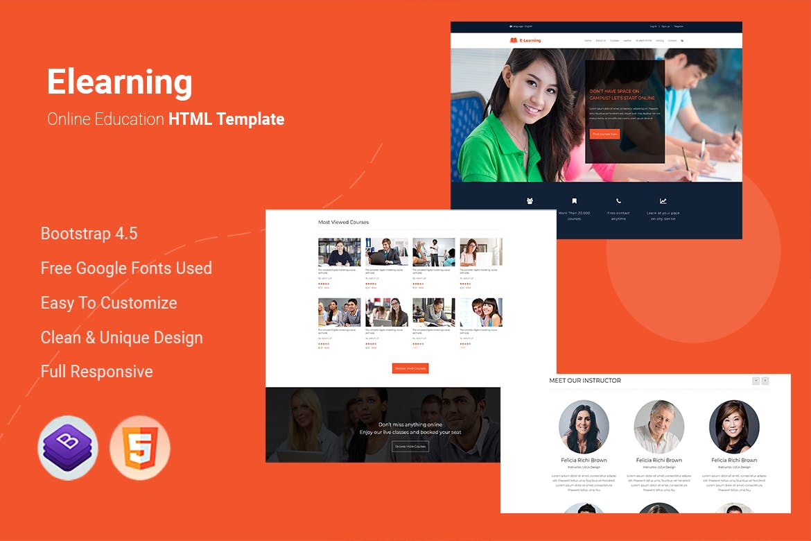 E-LEARNING Online Education HTML Template