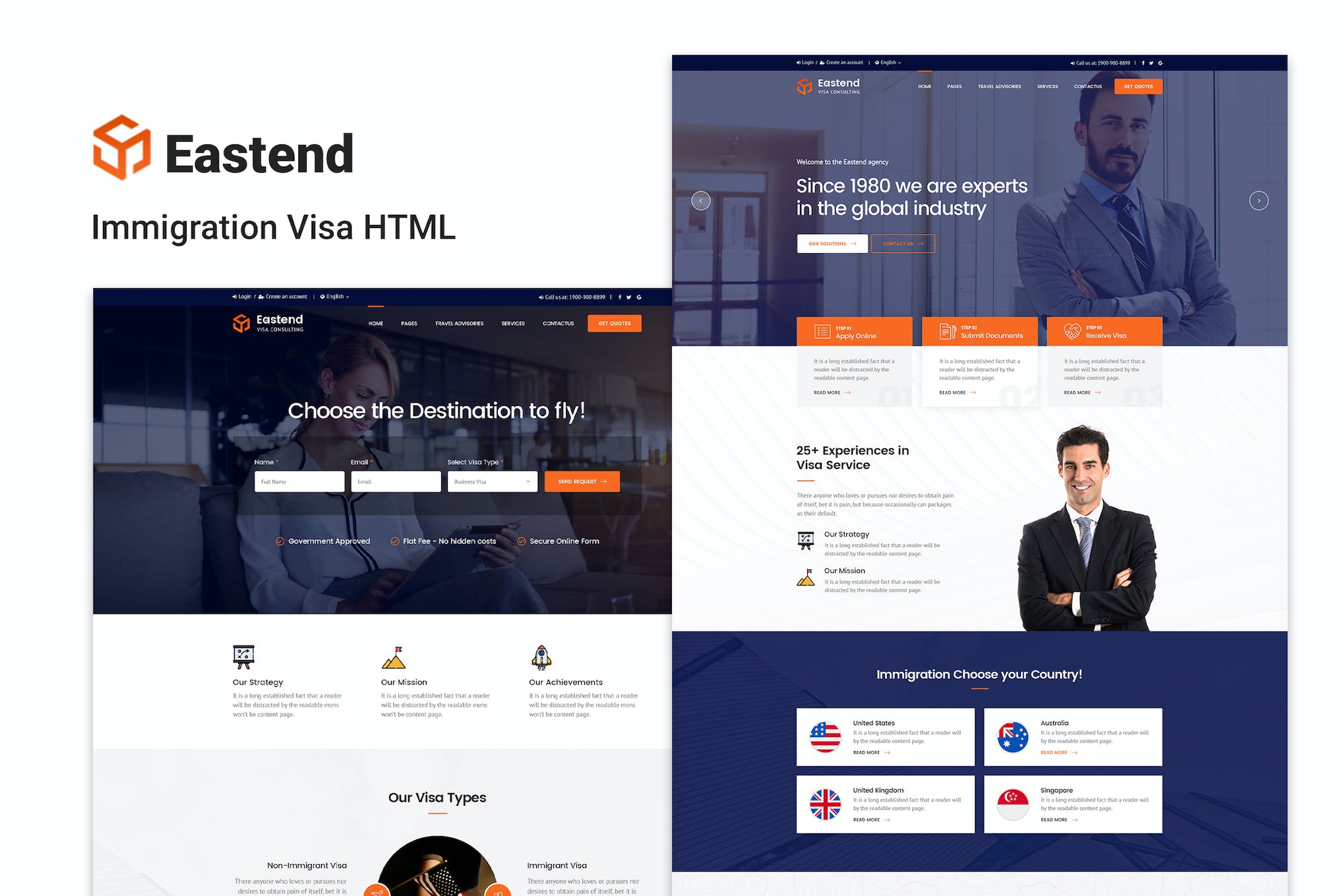 Eastend – Immigration Visa HTML Template