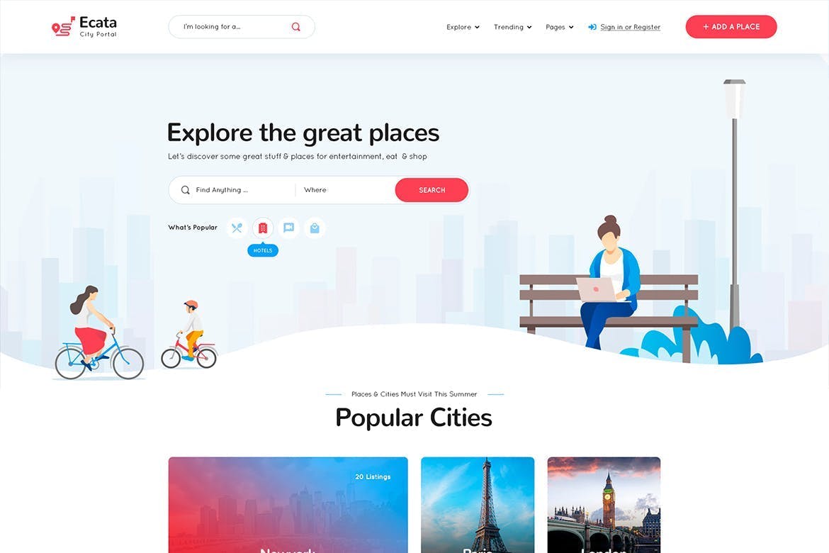 Ecata – City Guide HTML Template