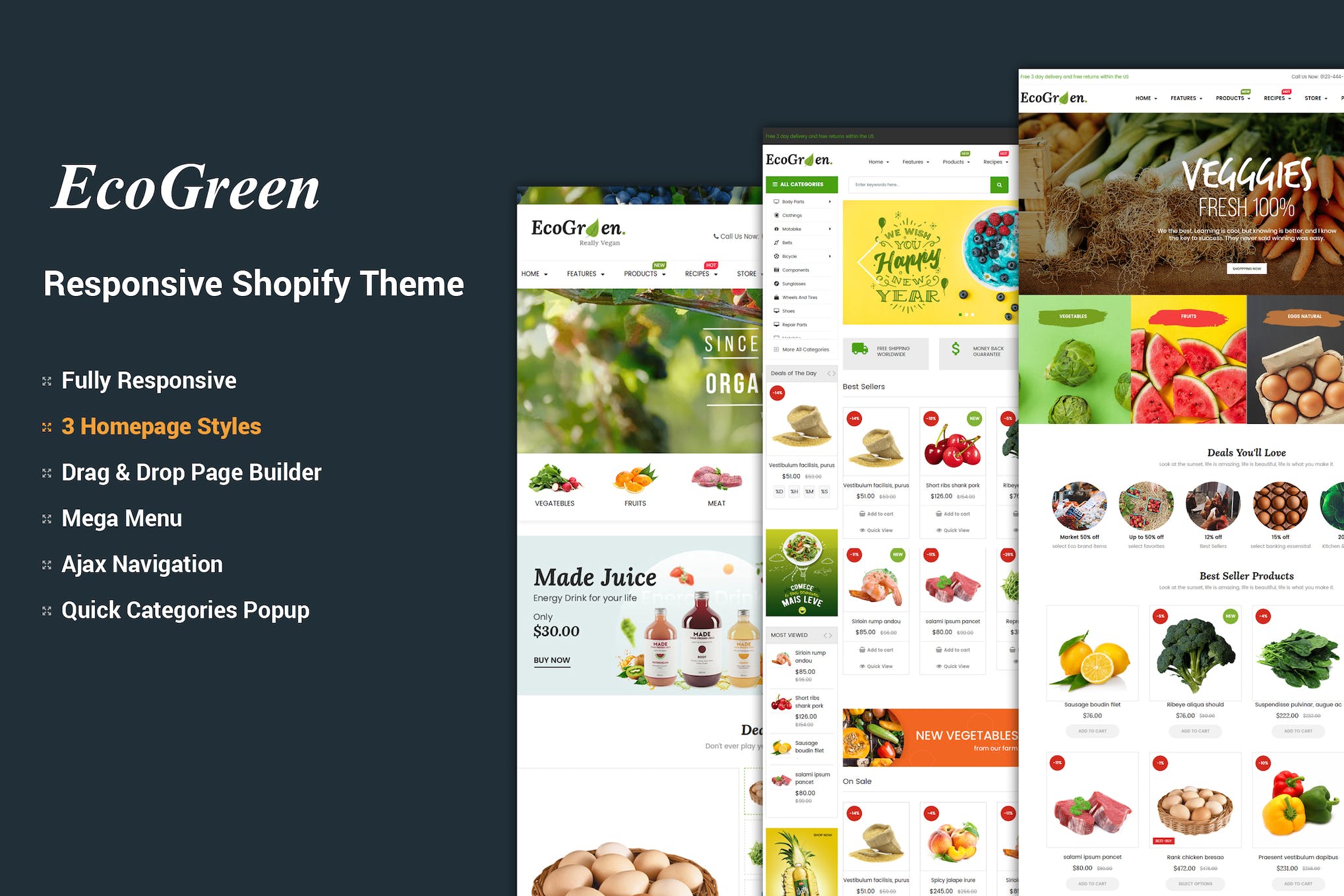 EcoGreen – Organic, Fruit, Vegetable Shopify Theme