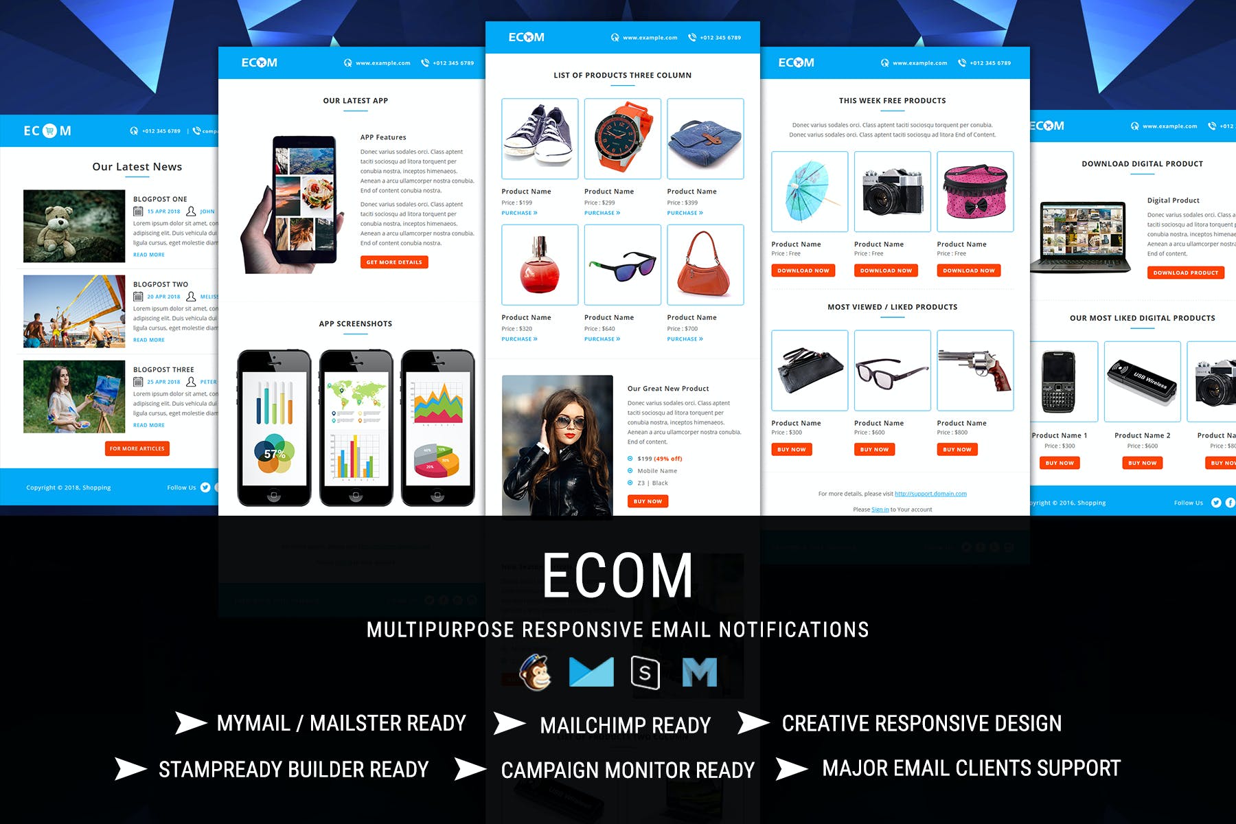 ECOM Transactional & Notification Email Templates