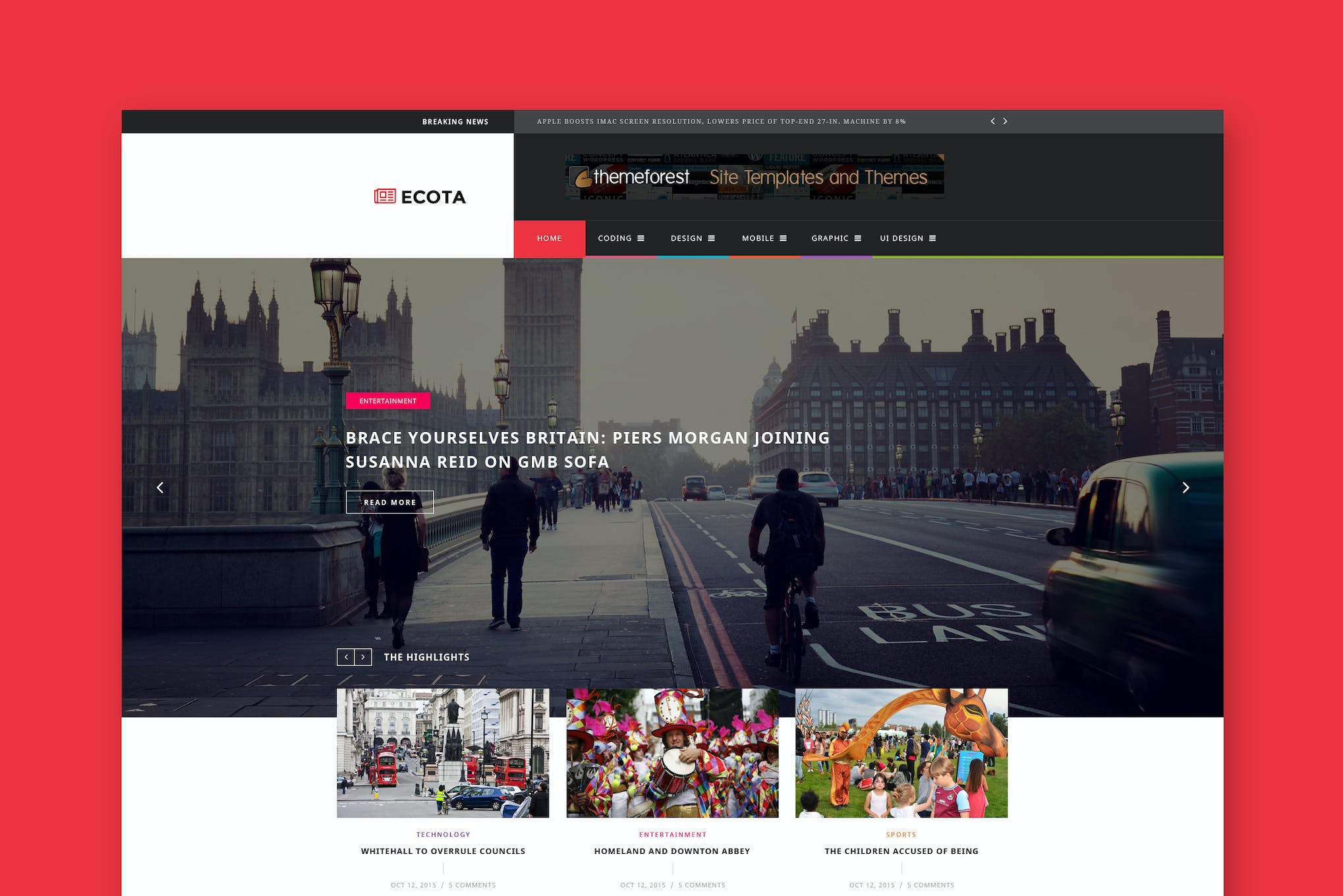 Ecota – Responsive Magazine & News HTML Template