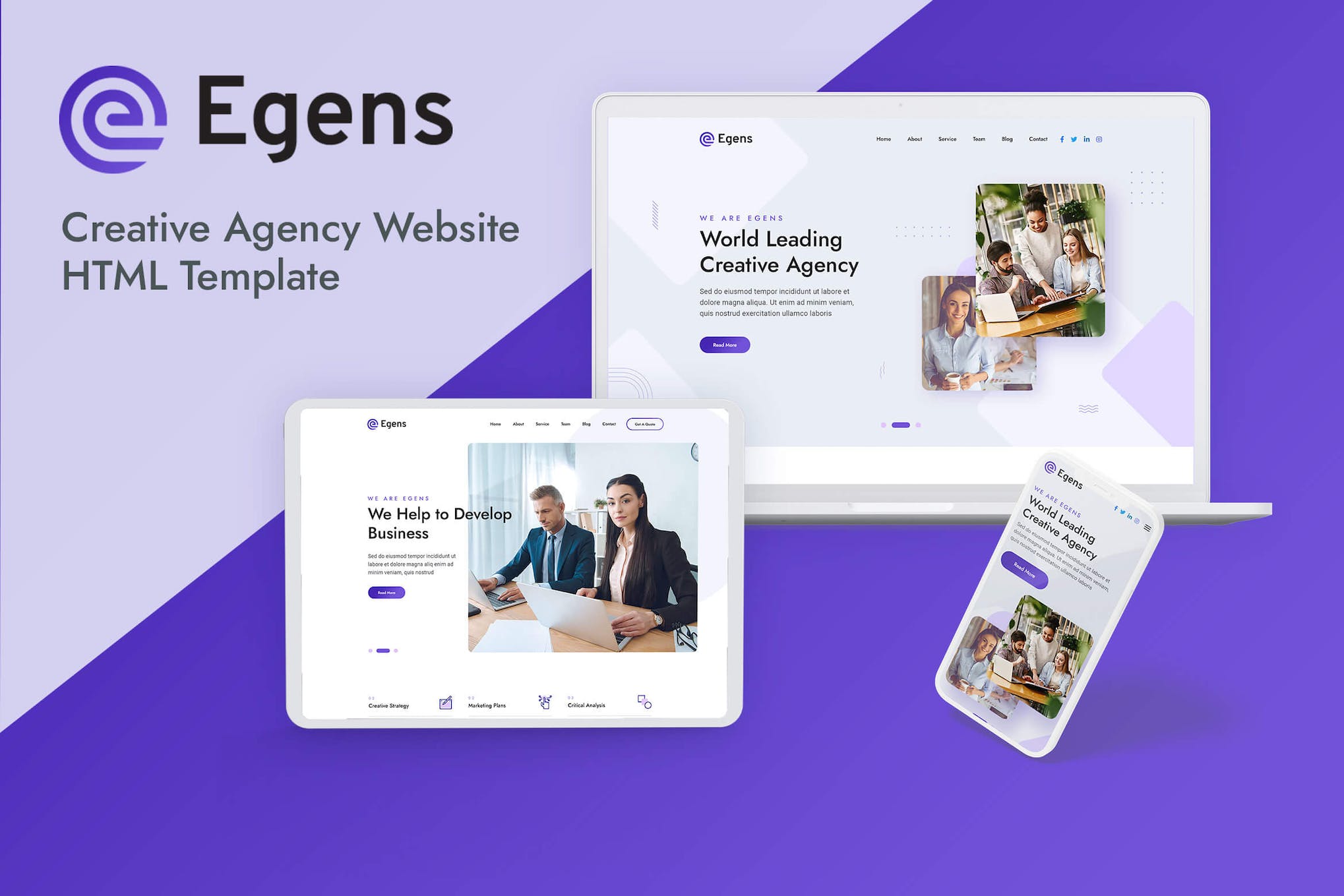 Egens – creative agency html template