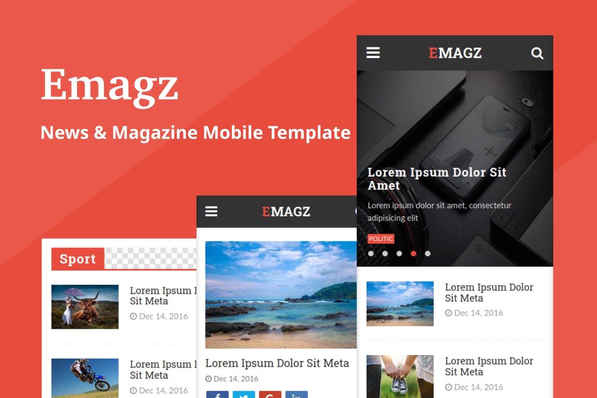 Emagz – News & Magazine Mobile Template