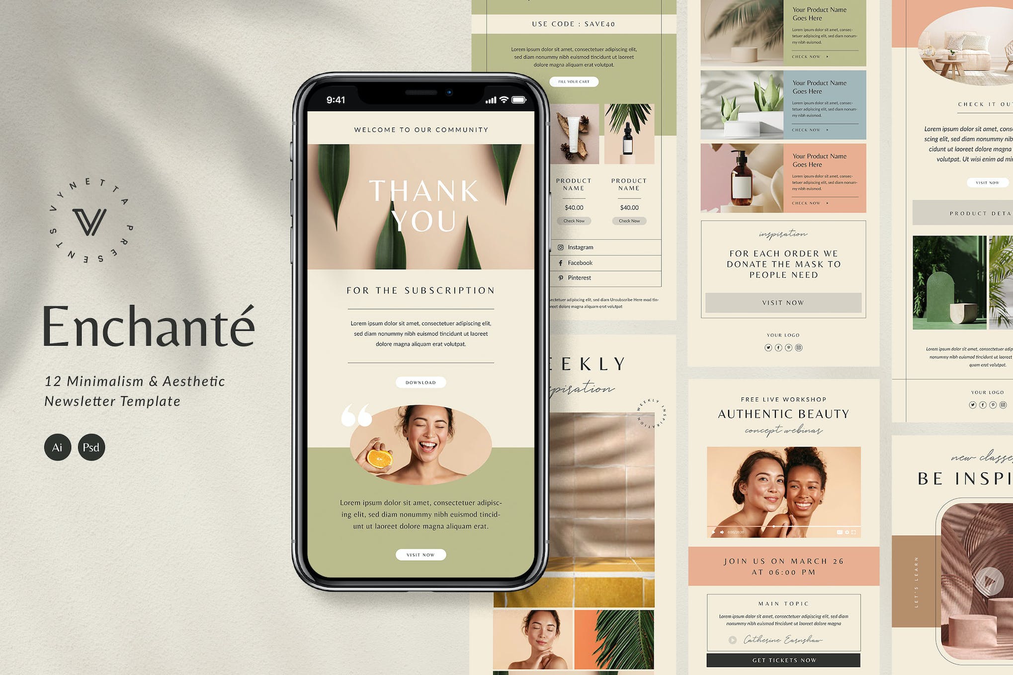 Enchanté Email Newsletter Template