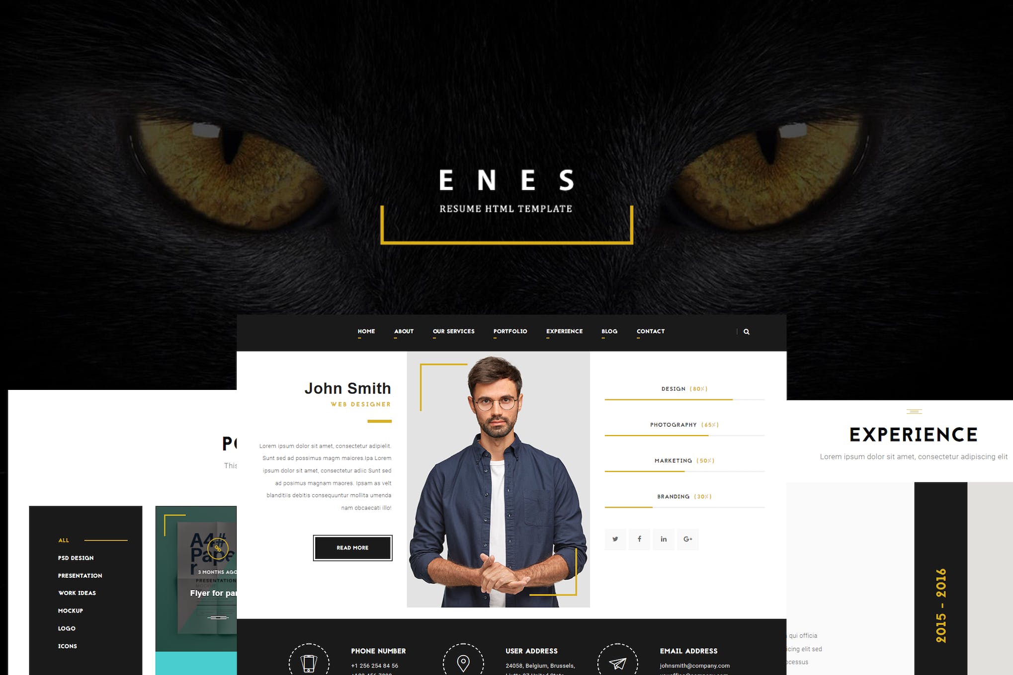 Enes – Resume vCard HTML Template