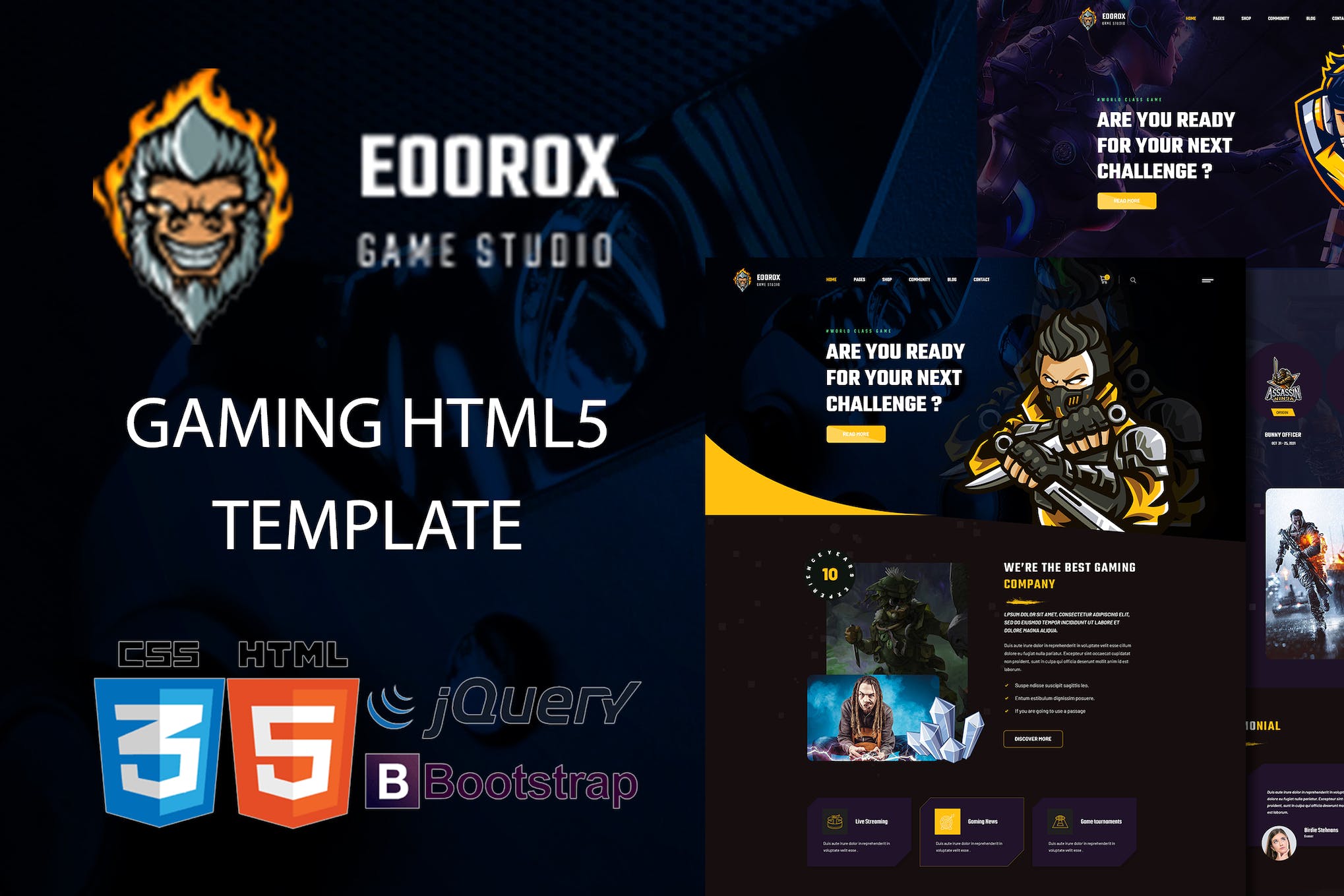 Eoorox – Gaming and eSports HTML5 Template