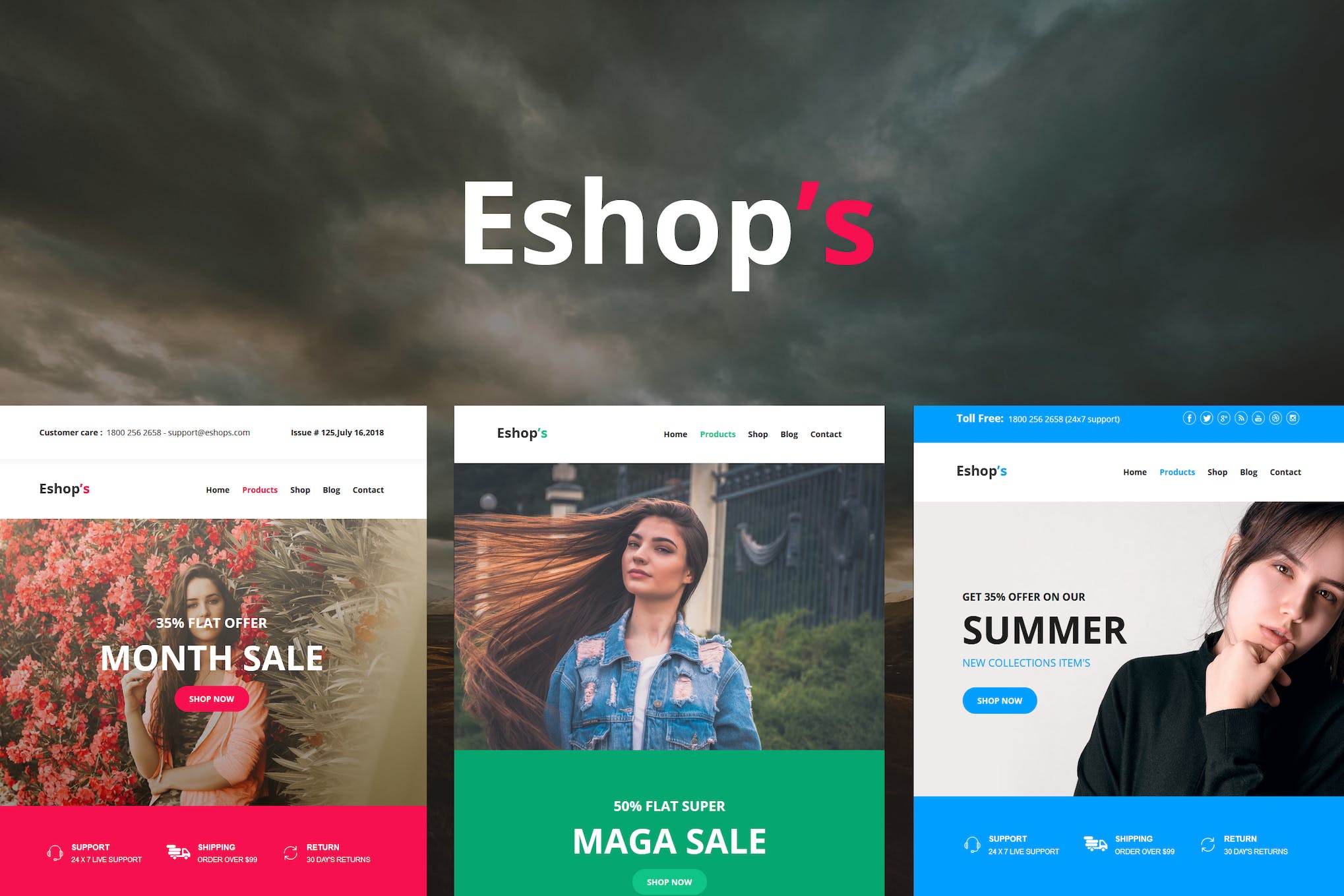 Eshop’s Mail – 8 Unique Responsive Email set