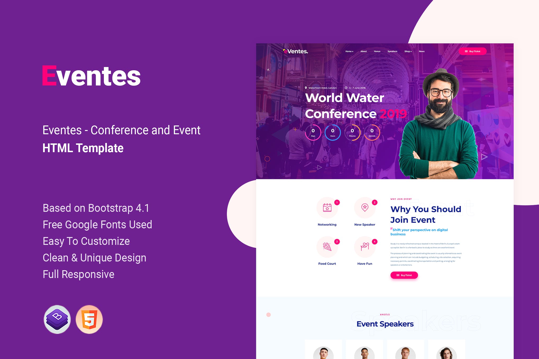 Eventes – Conference and Event HTML Template