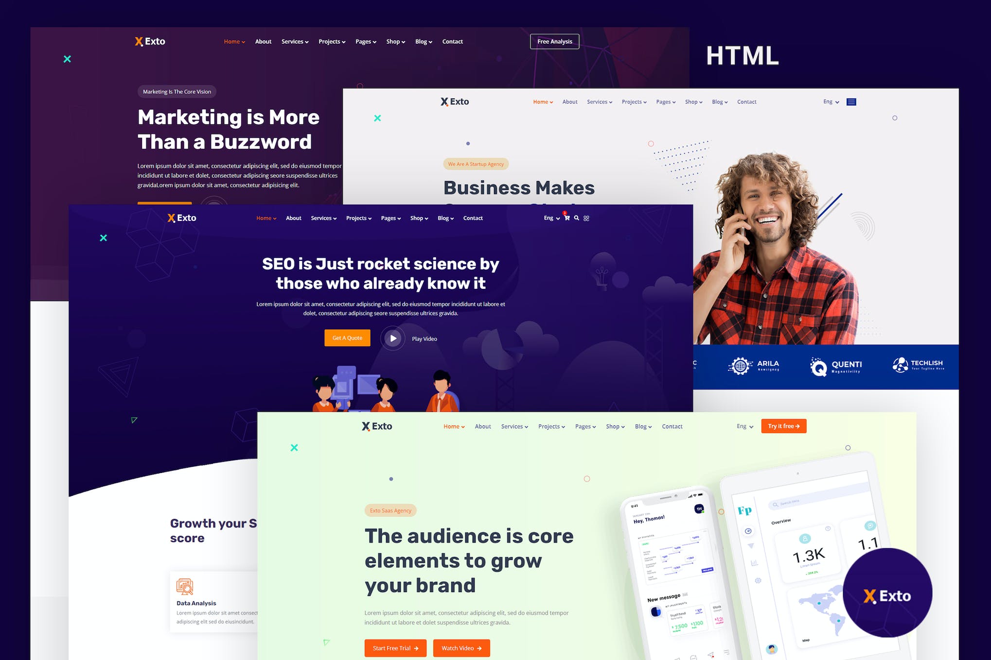 Exto – SEO & Marketing Company HTML Template