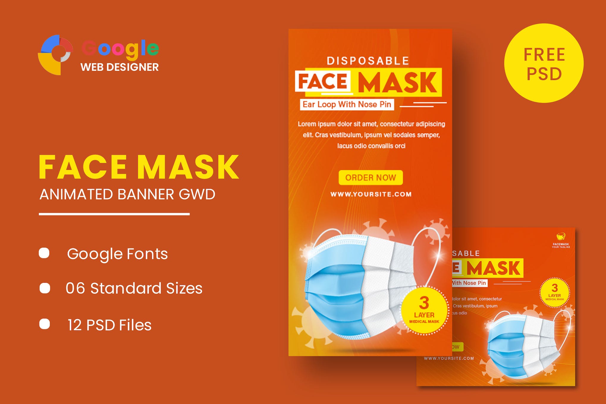 Face Mask Animated Banner GWD