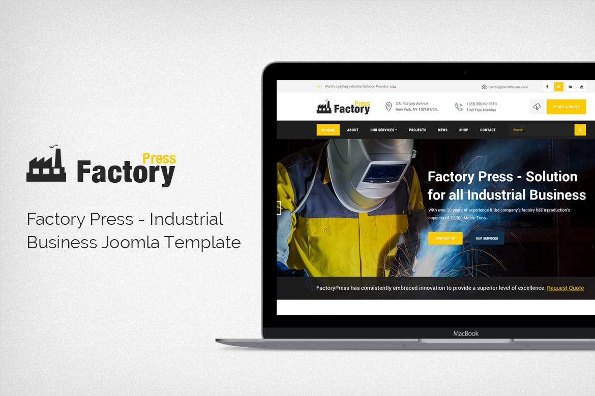 FactoryPress – Industrial Business Joomla Template