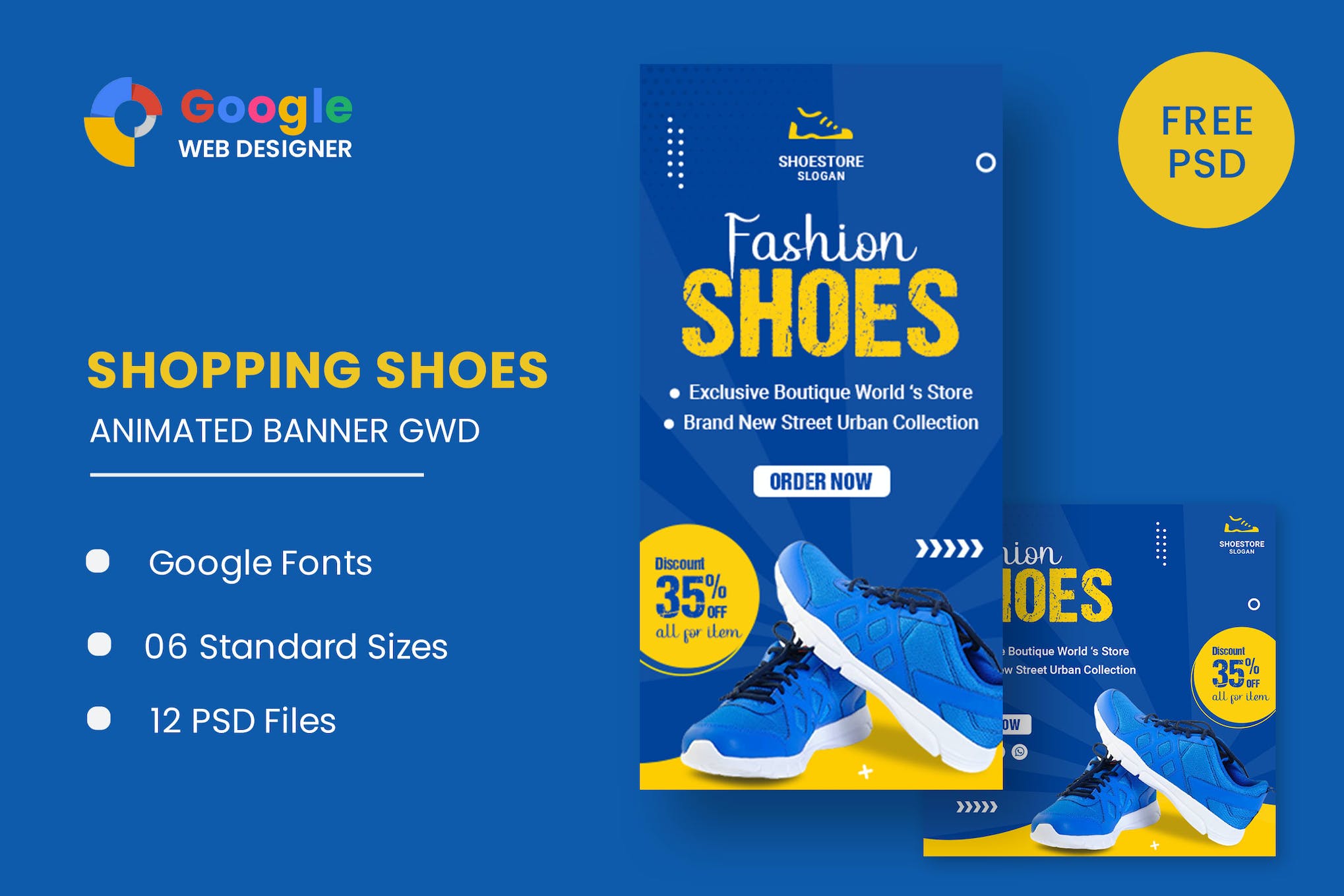 Fashion Shoes Product HTML5 Banner Ads GWD